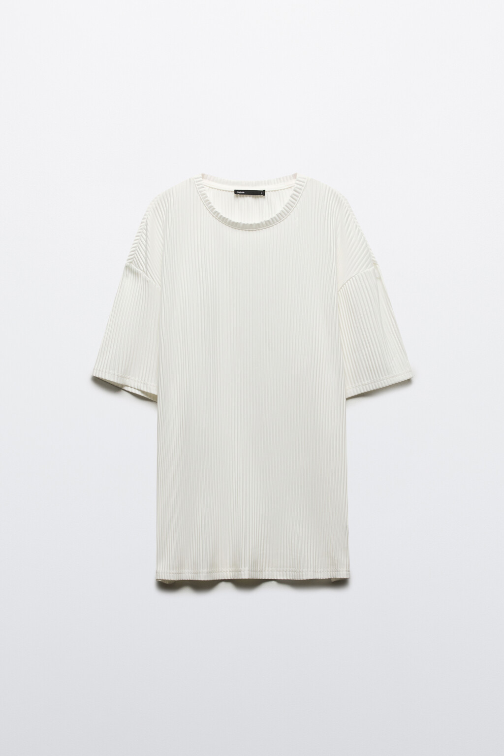 Футболка oversize из ткани в рубчик - цвет белый - 8