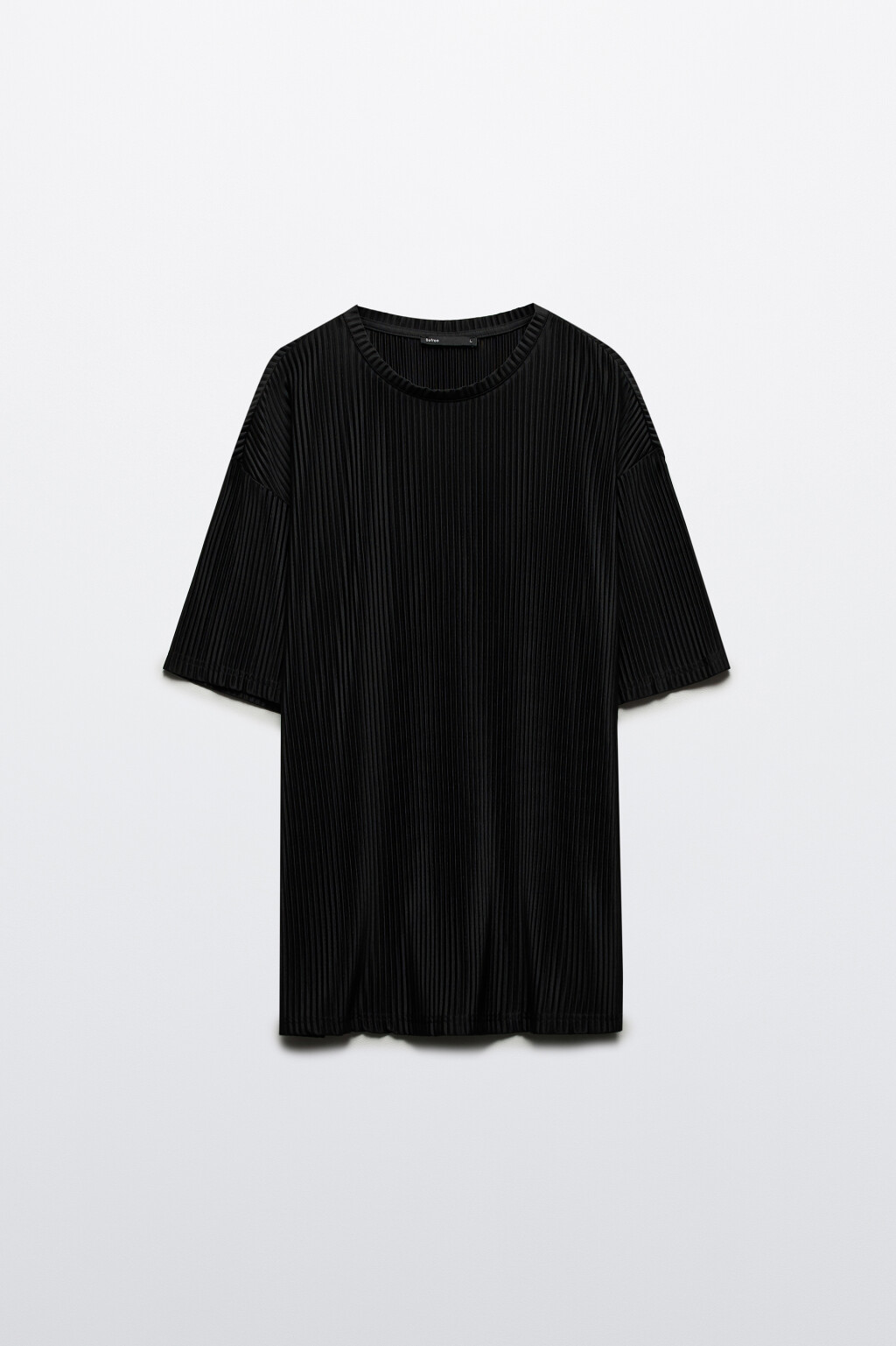 Футболка oversize из ткани в рубчик - цвет черный - 7