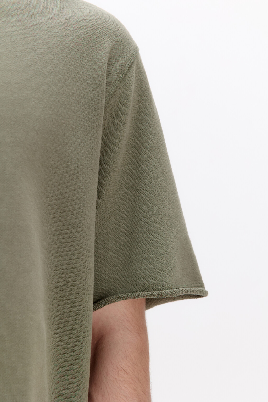 Футболка oversize из хлопкового футера - цвет зеленый - 5