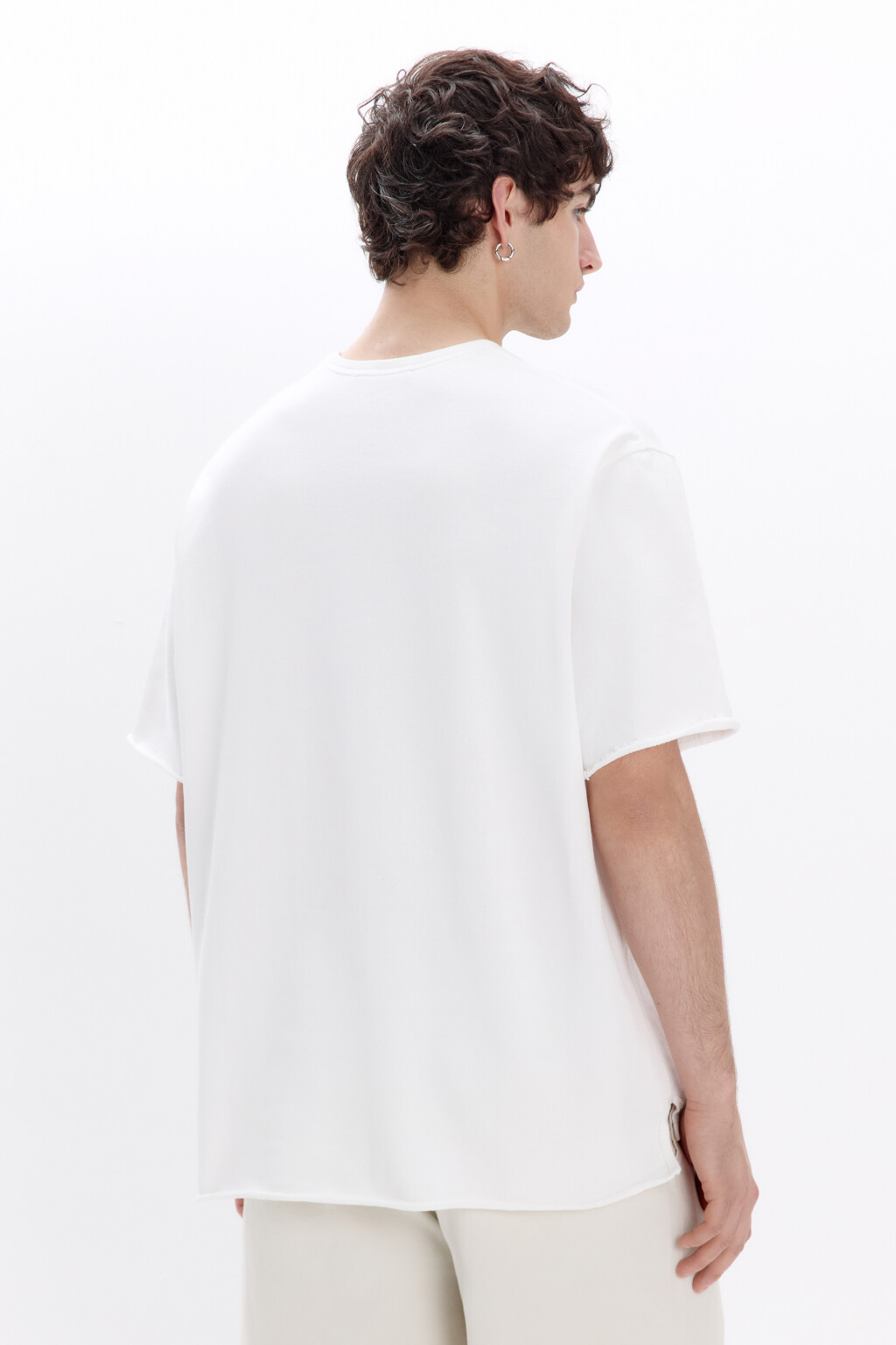 Футболка oversize из хлопкового футера - цвет белый - 3