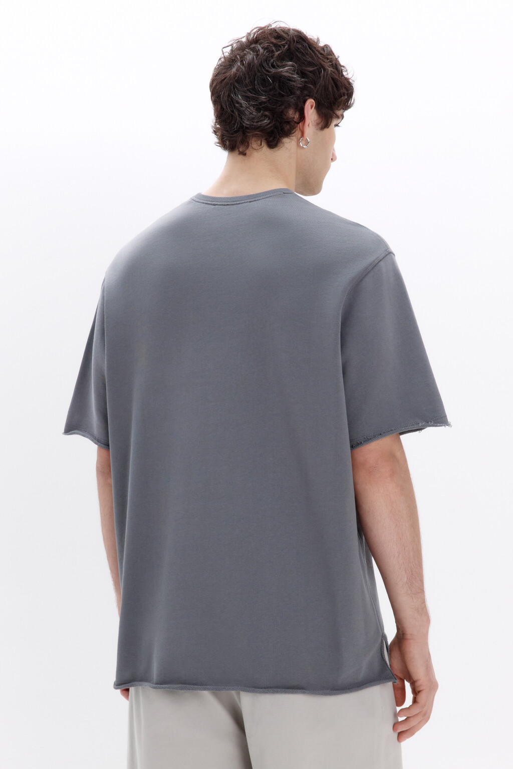 Футболка oversize из хлопкового футера - цвет серый - 3