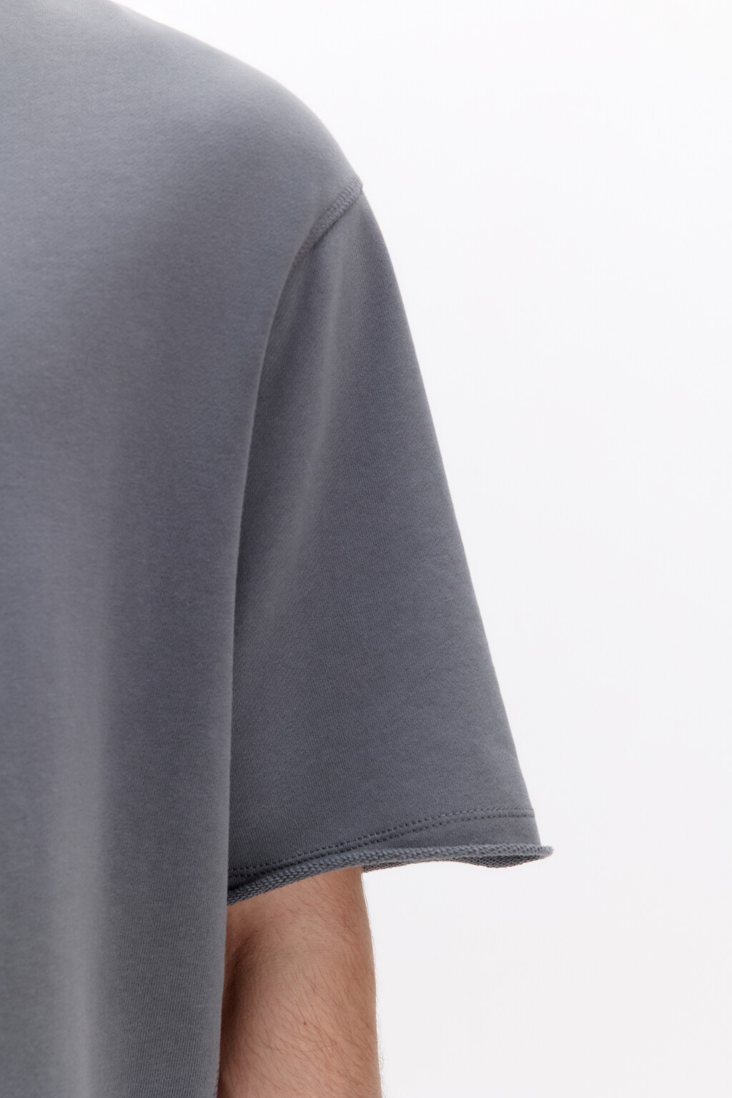 Футболка oversize из хлопкового футера - цвет серый - 5