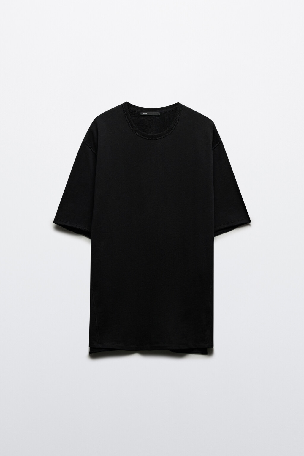 Футболка oversize из хлопкового футера - цвет черный - 8