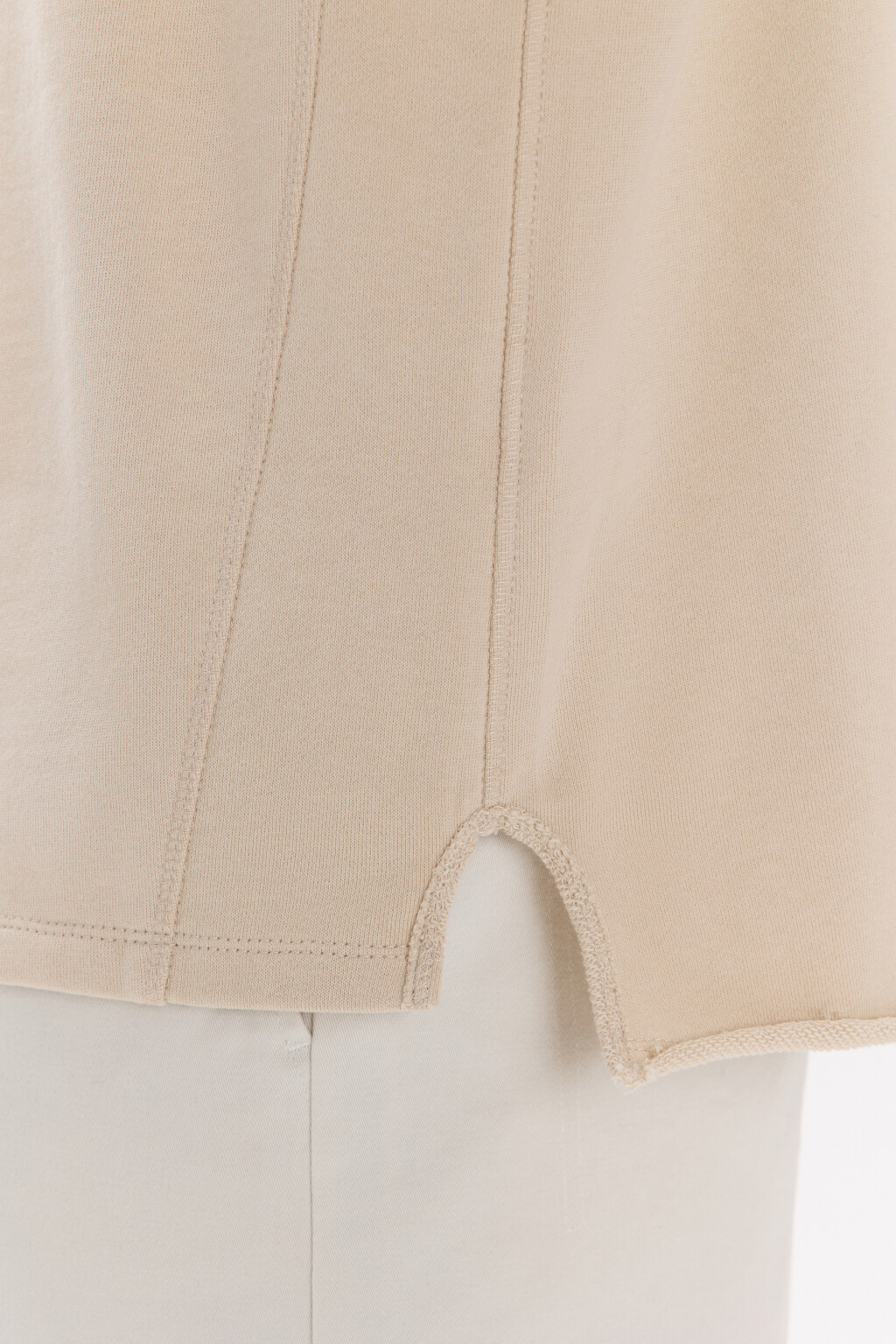 Футболка oversize из хлопкового футера - цвет бежевый - 6