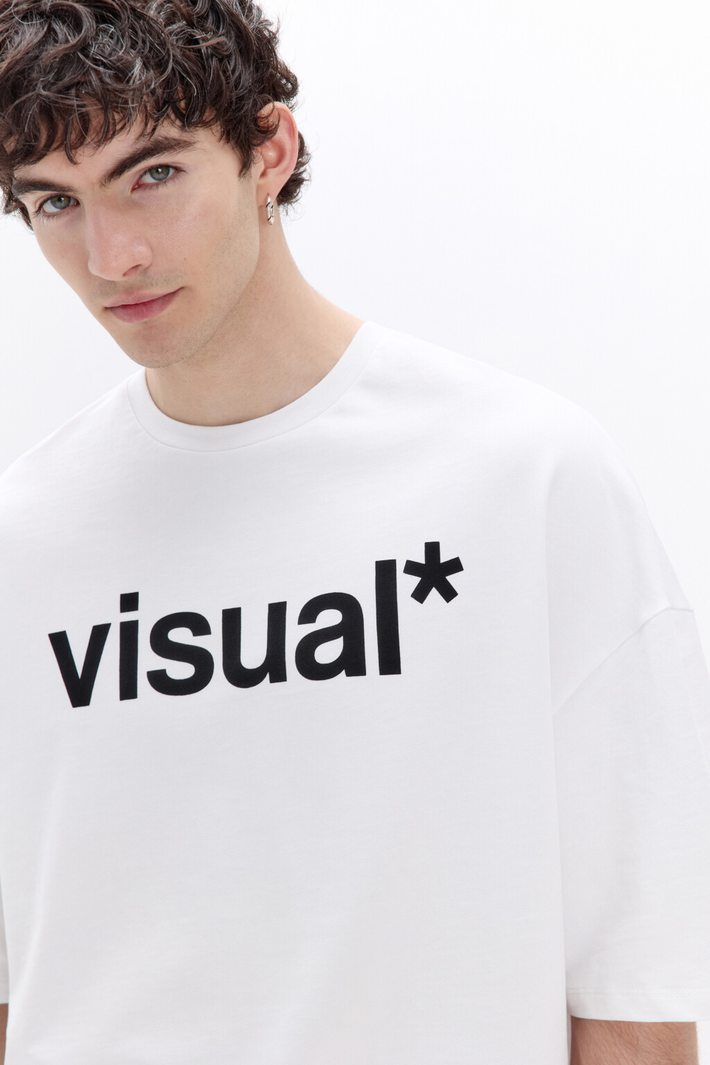 Футболка хлопковая с надписью - цвет белый - 1