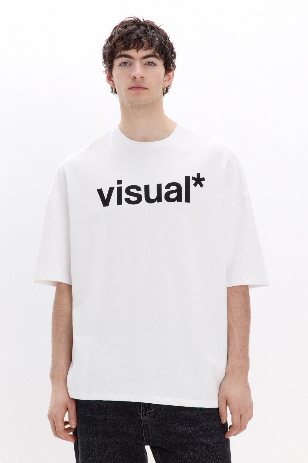 Футболка хлопковая с надписью - цвет белый - 2