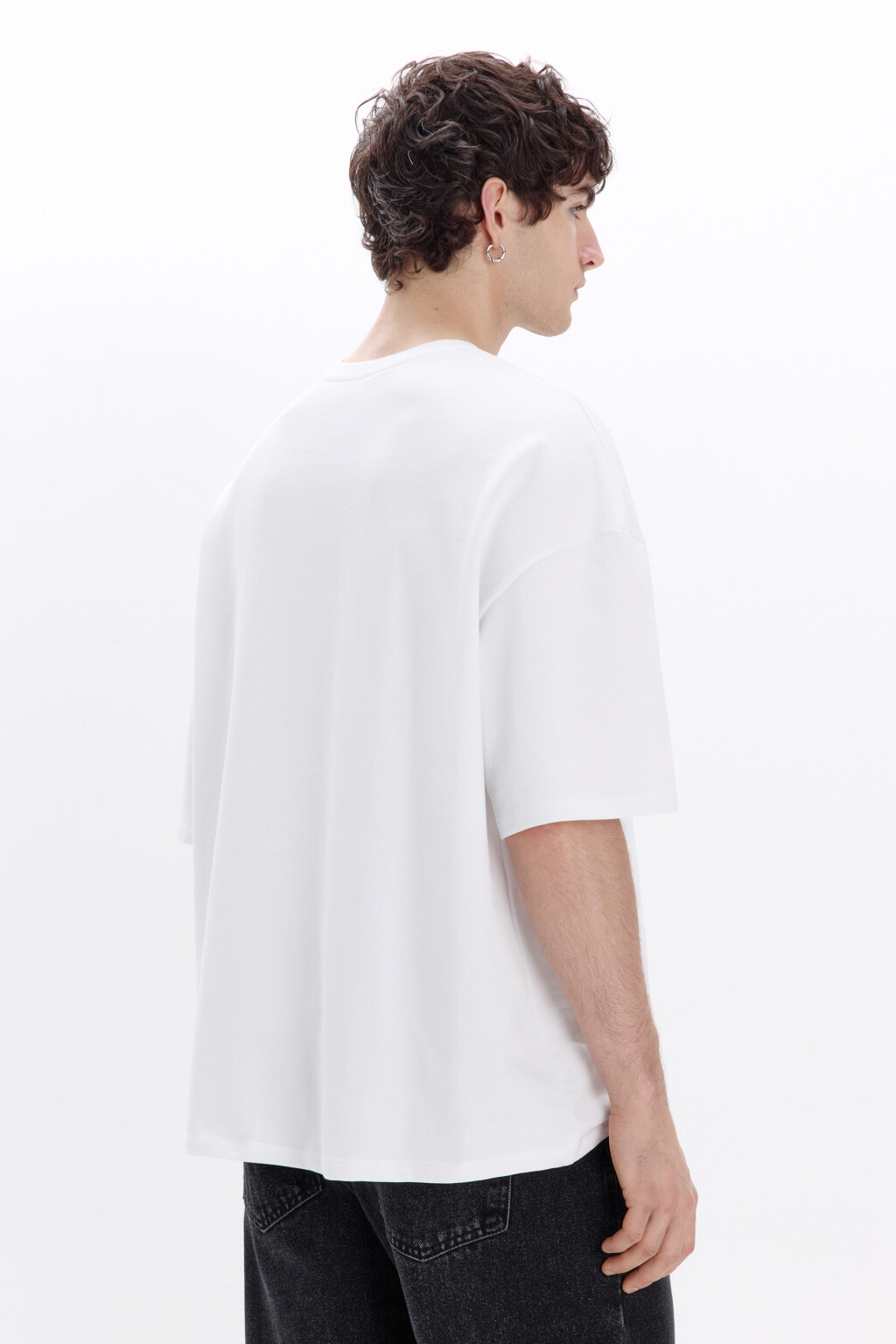 Футболка хлопковая с надписью - цвет белый - 3