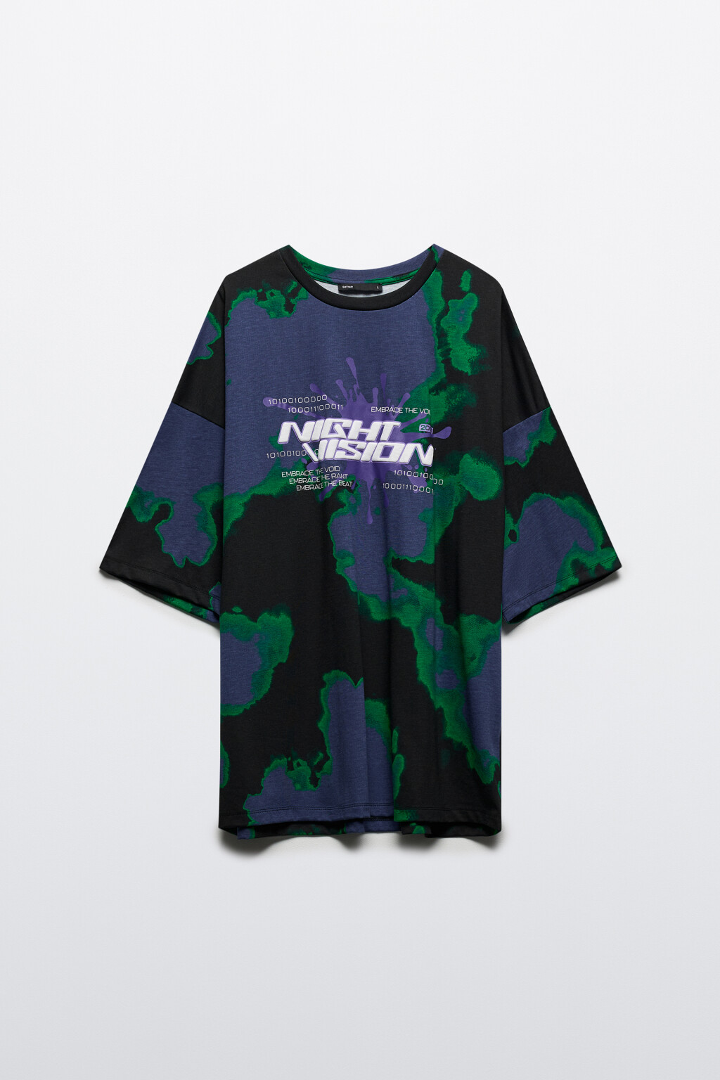 Футболка oversize с эффектом тай-дай - цвет черный - 7