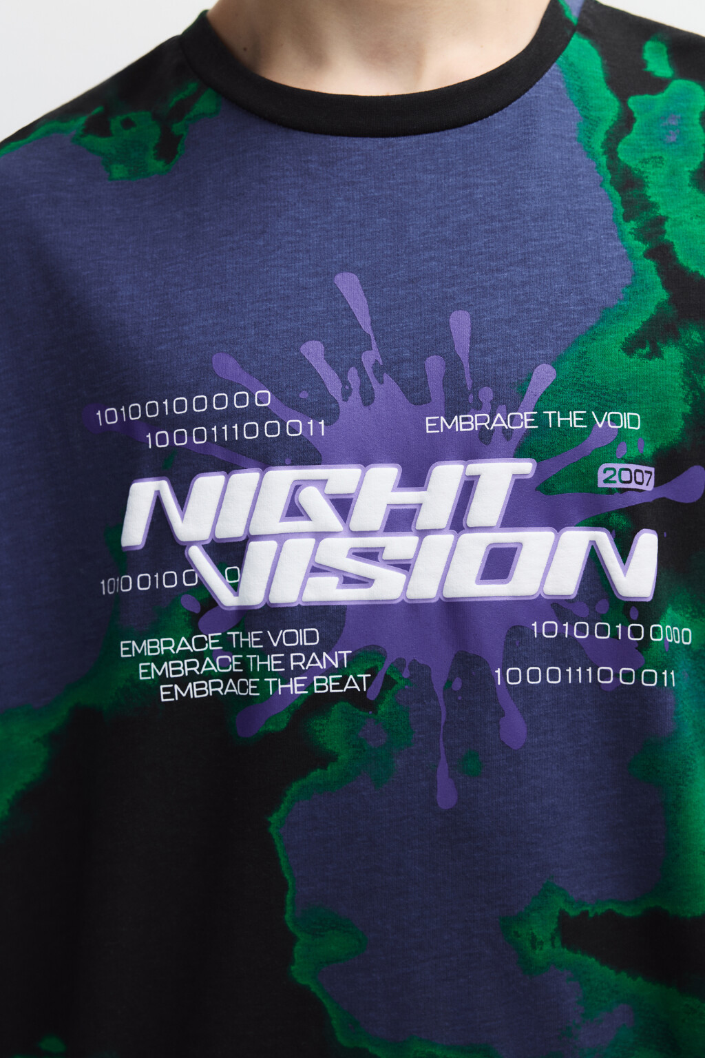 Футболка oversize с эффектом тай-дай - цвет черный - 5