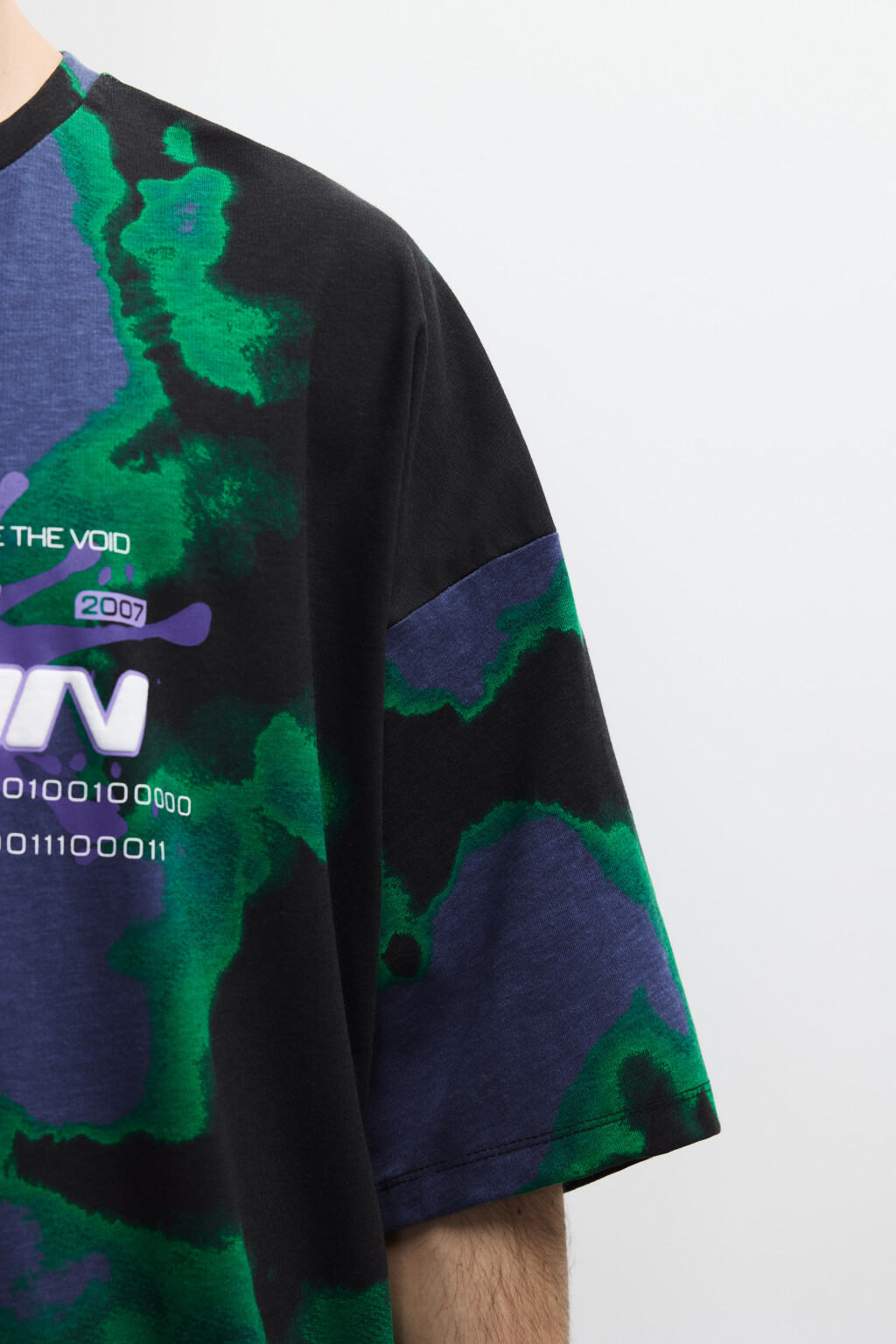 Футболка oversize с эффектом тай-дай - цвет черный - 6