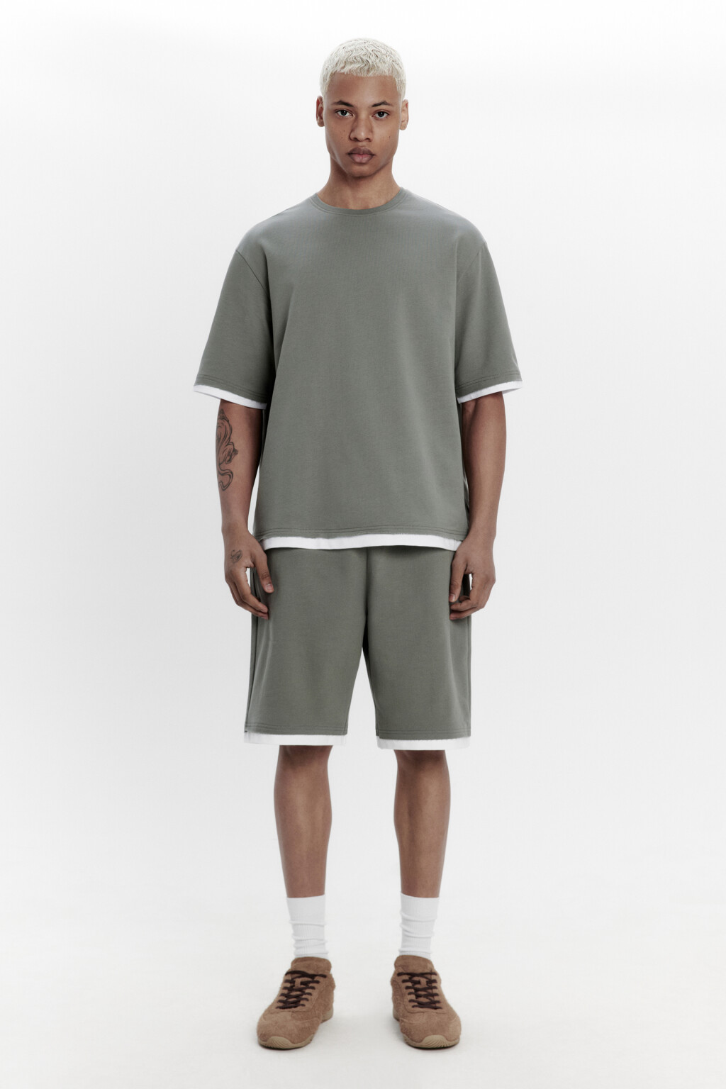 Футболка с имитацией второго слоя - цвет зеленый - 5