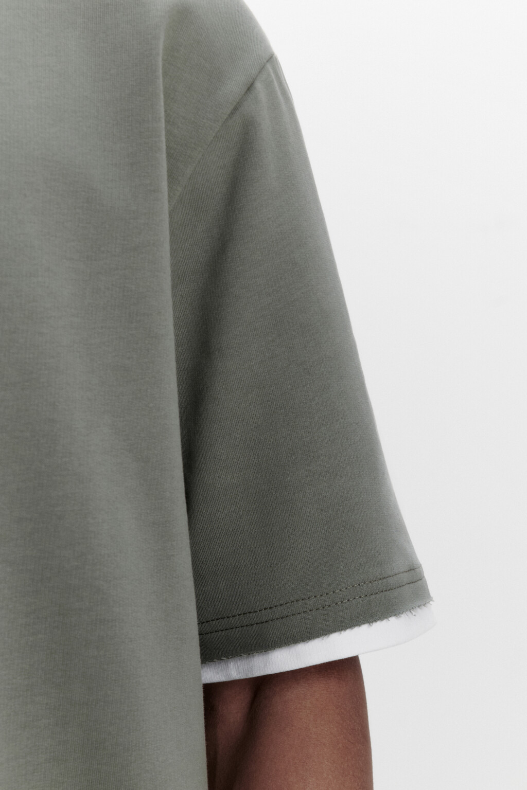 Футболка с имитацией второго слоя - цвет зеленый - 7