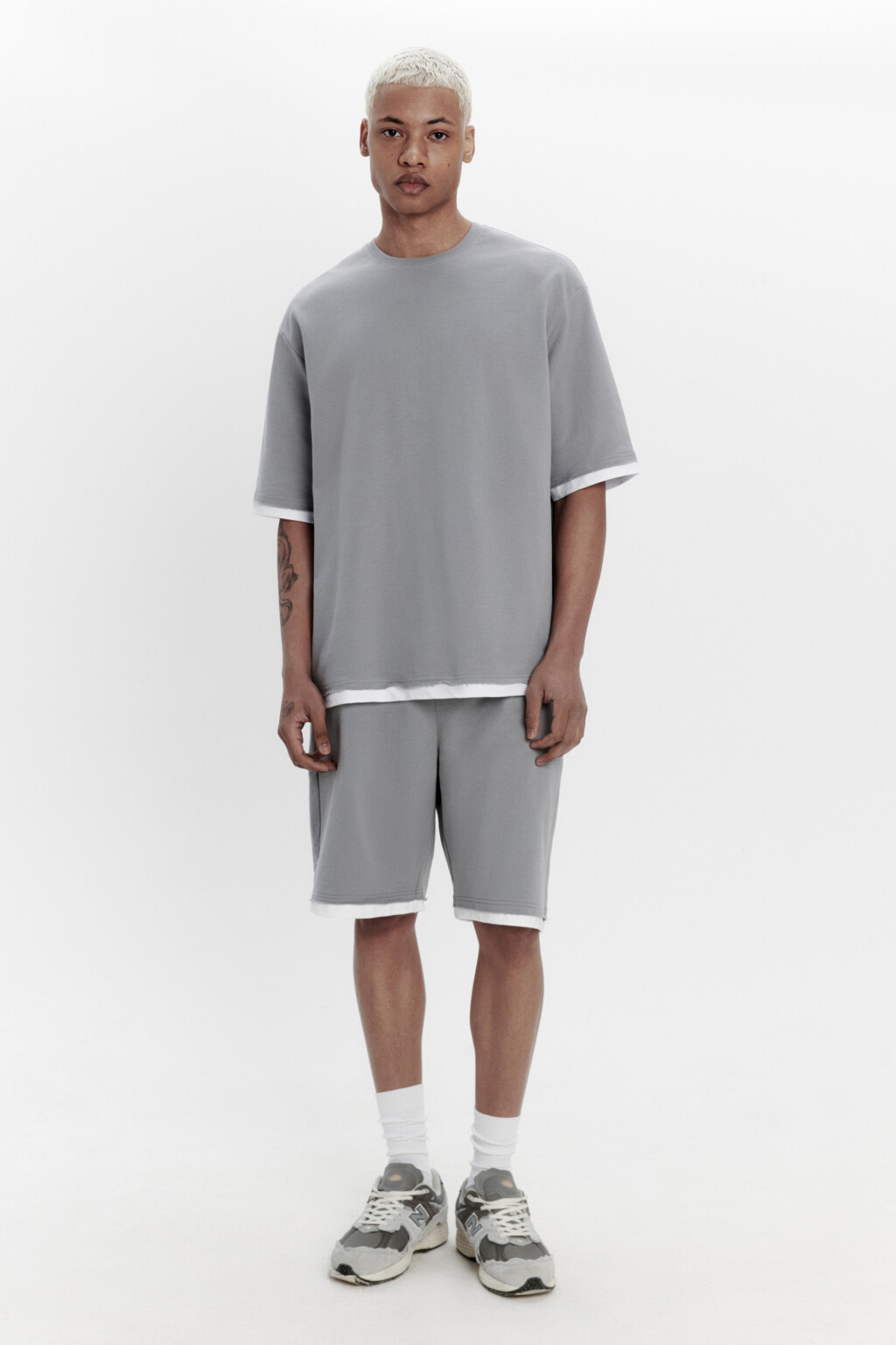 Футболка с имитацией второго слоя - цвет серый - 4