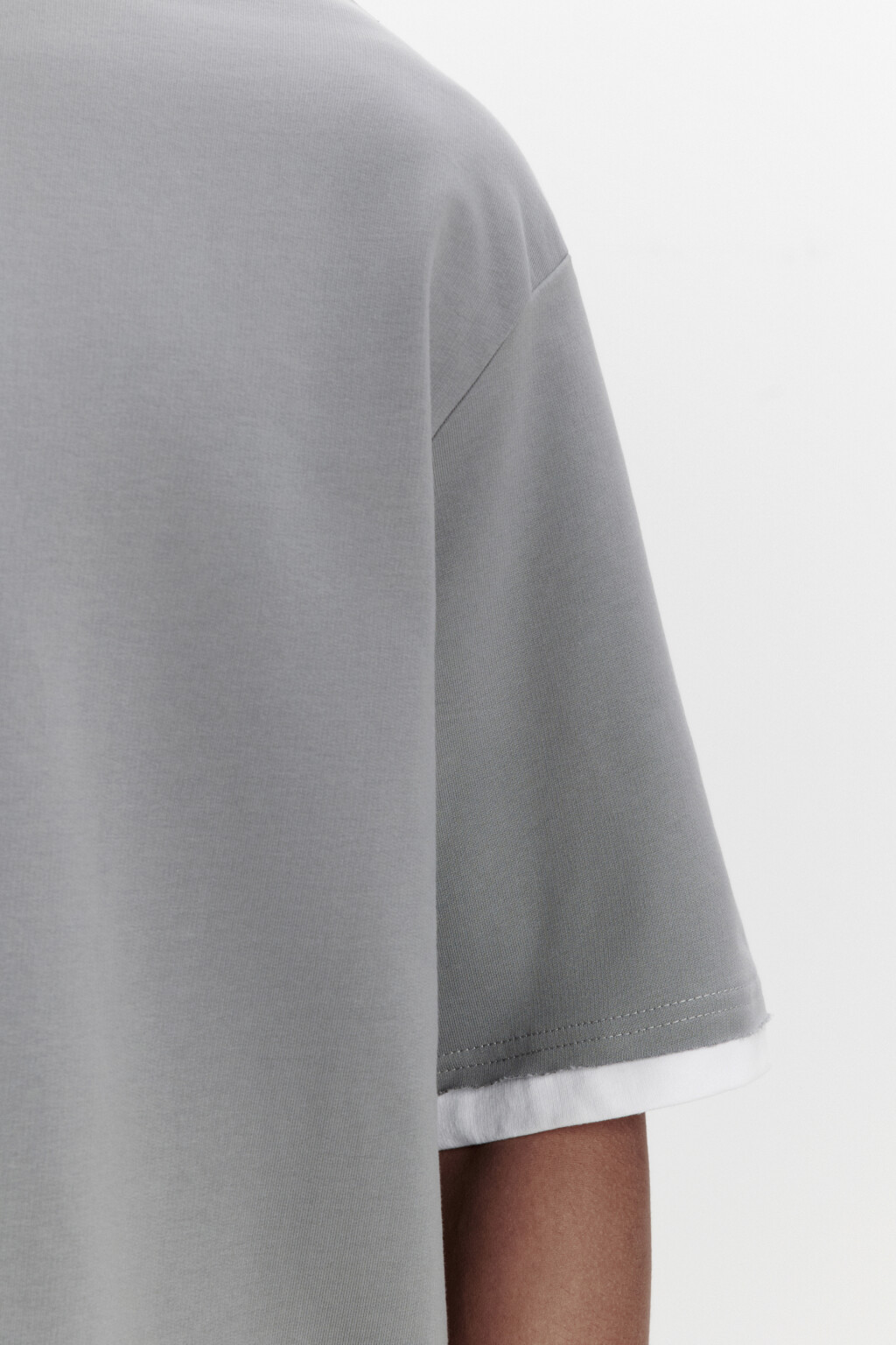 Футболка с имитацией второго слоя - цвет серый - 6