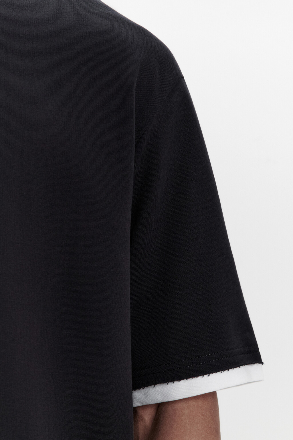 Футболка с имитацией второго слоя - цвет черный - 6