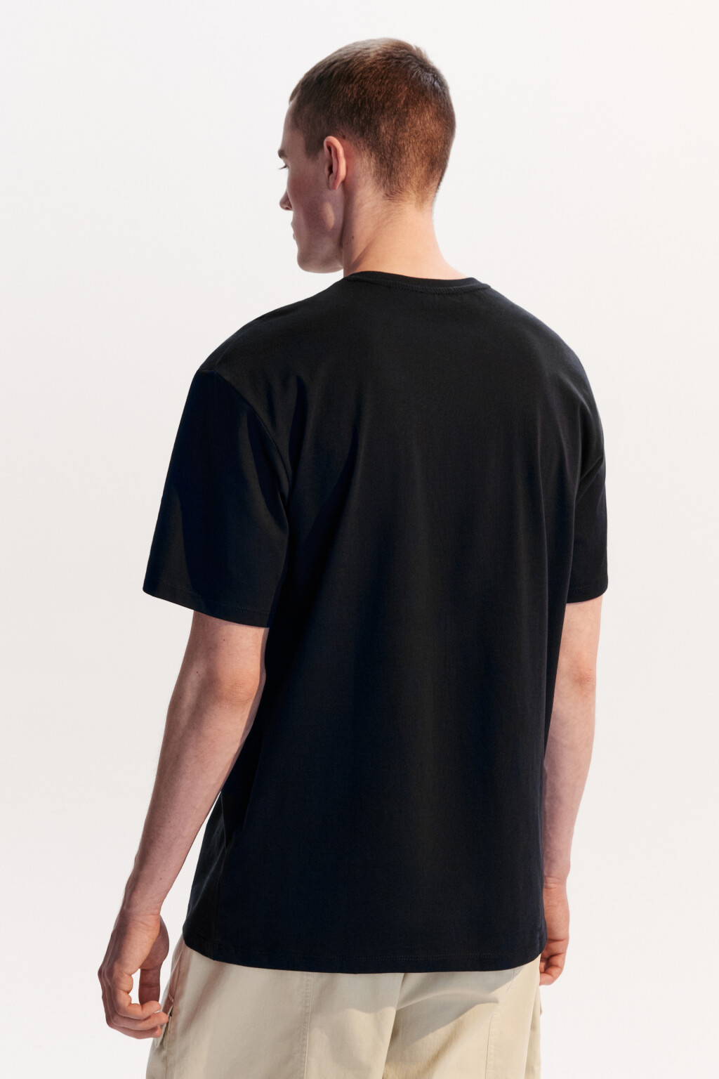 Футболка хлопковая с принтом - цвет черный - 3