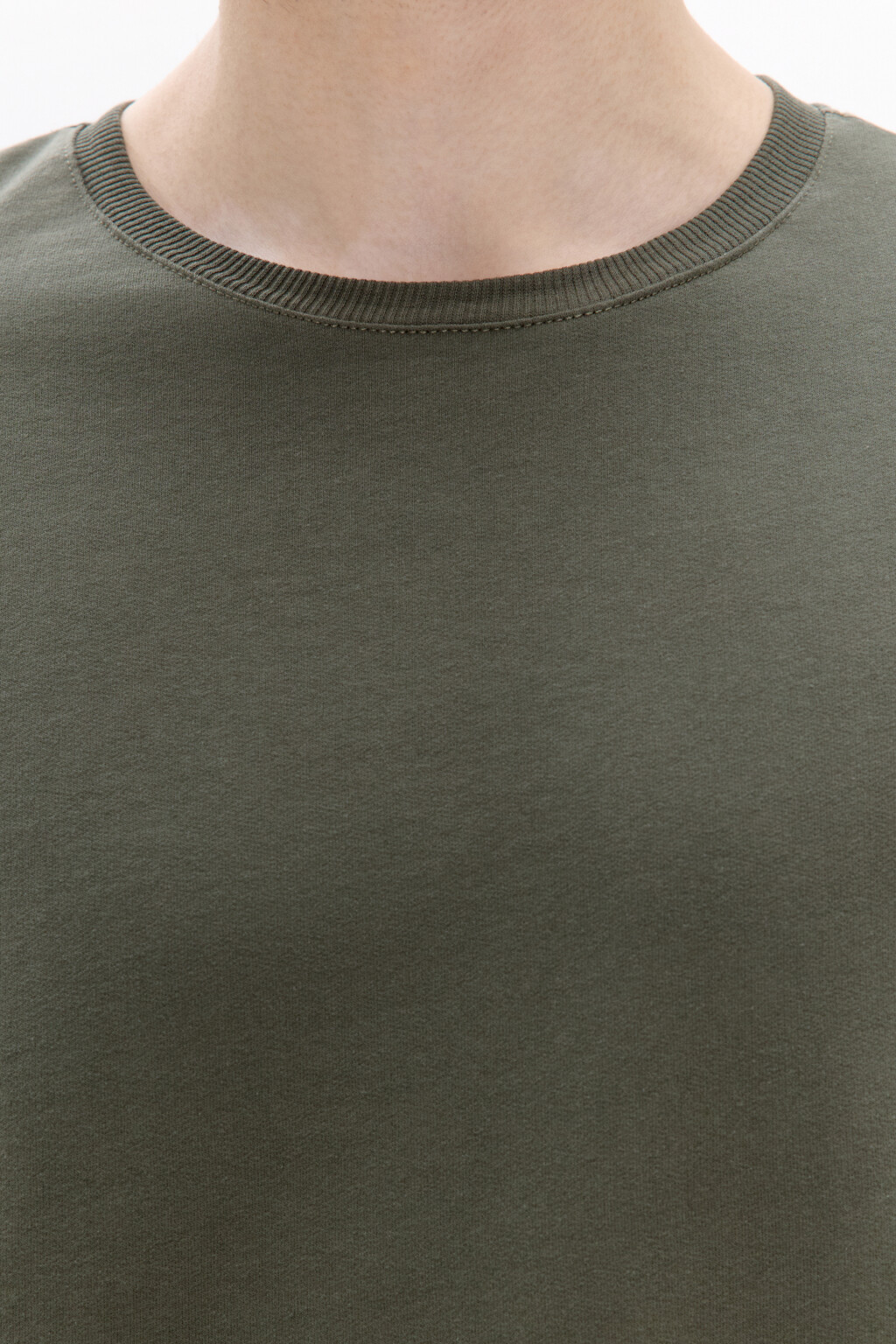 Лонгслив базовый из хлопкового футера - цвет зеленый - 5