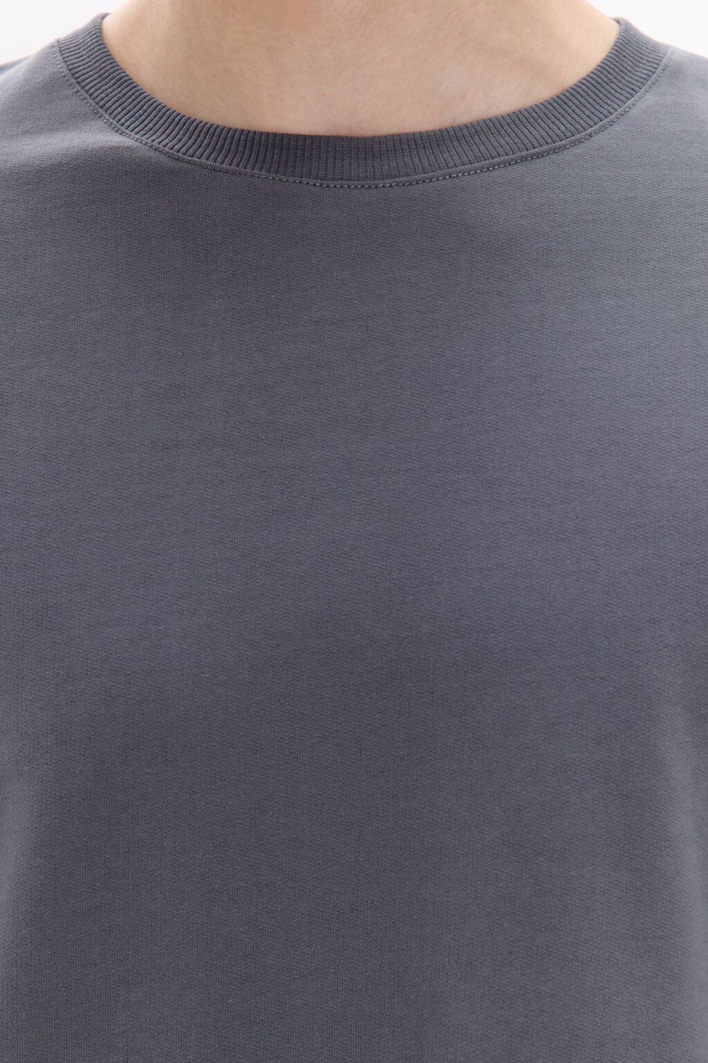 Лонгслив базовый из хлопкового футера - цвет серый - 5