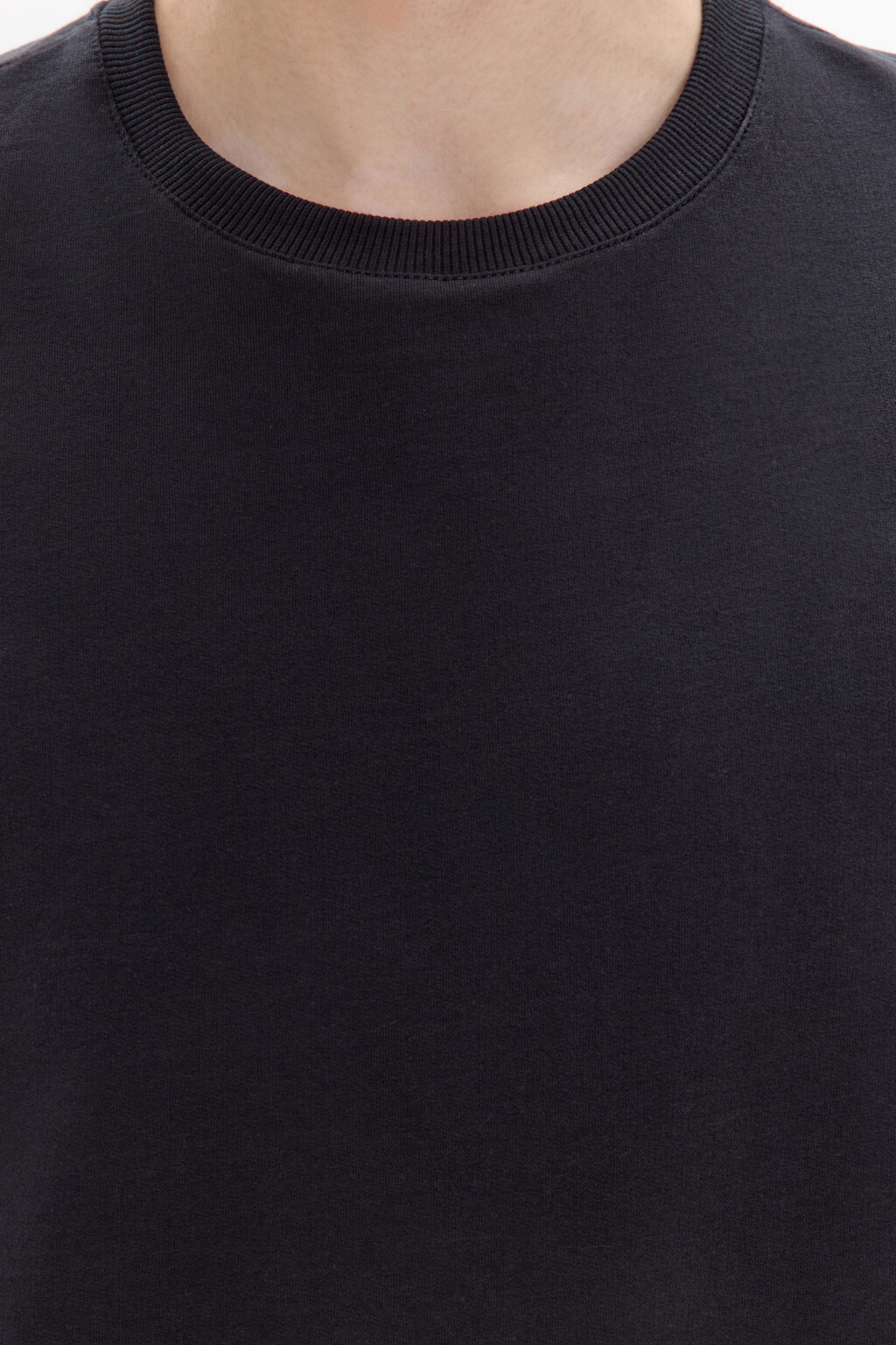 Лонгслив базовый из хлопкового футера - цвет черный - 5