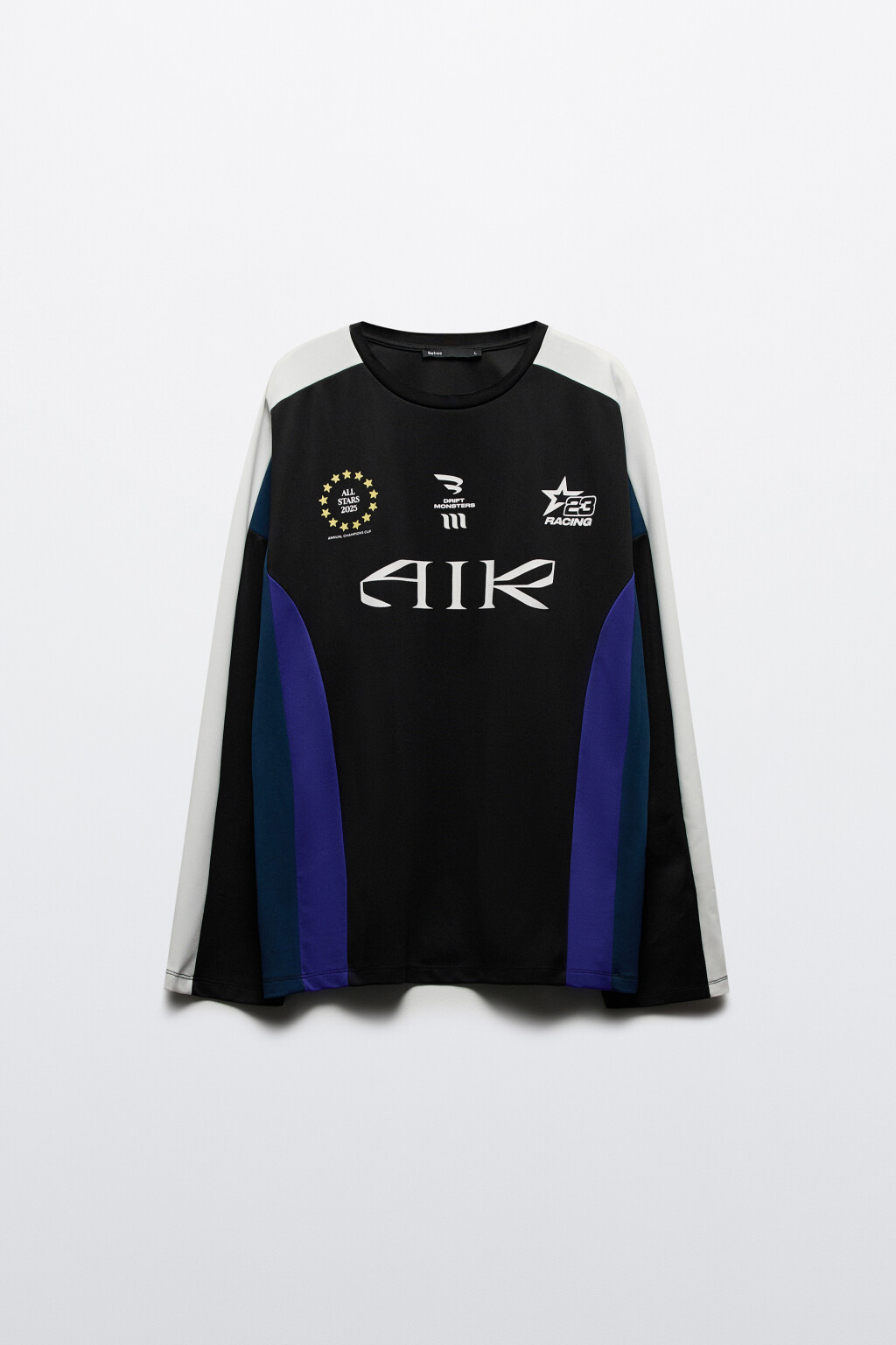 Лонгслив-джерси спортивный с принтом - цвет черный - 7