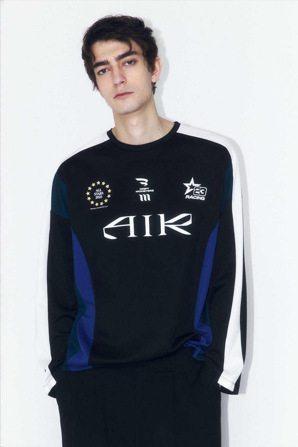 Лонгслив-джерси спортивный с принтом - цвет черный - 2