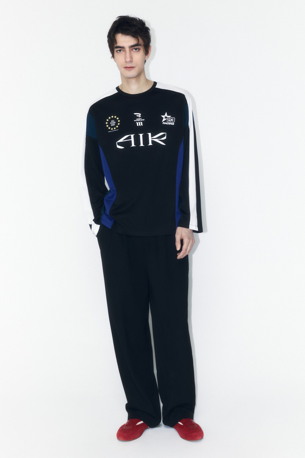 Лонгслив-джерси спортивный с принтом - цвет черный - 4