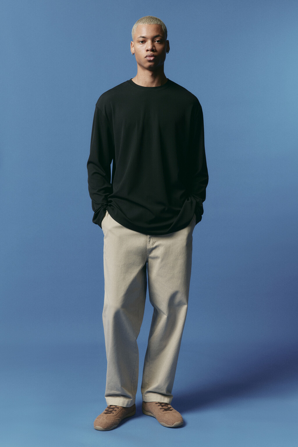 Лонгслив спортивный из гладкой ткани - цвет черный - 5