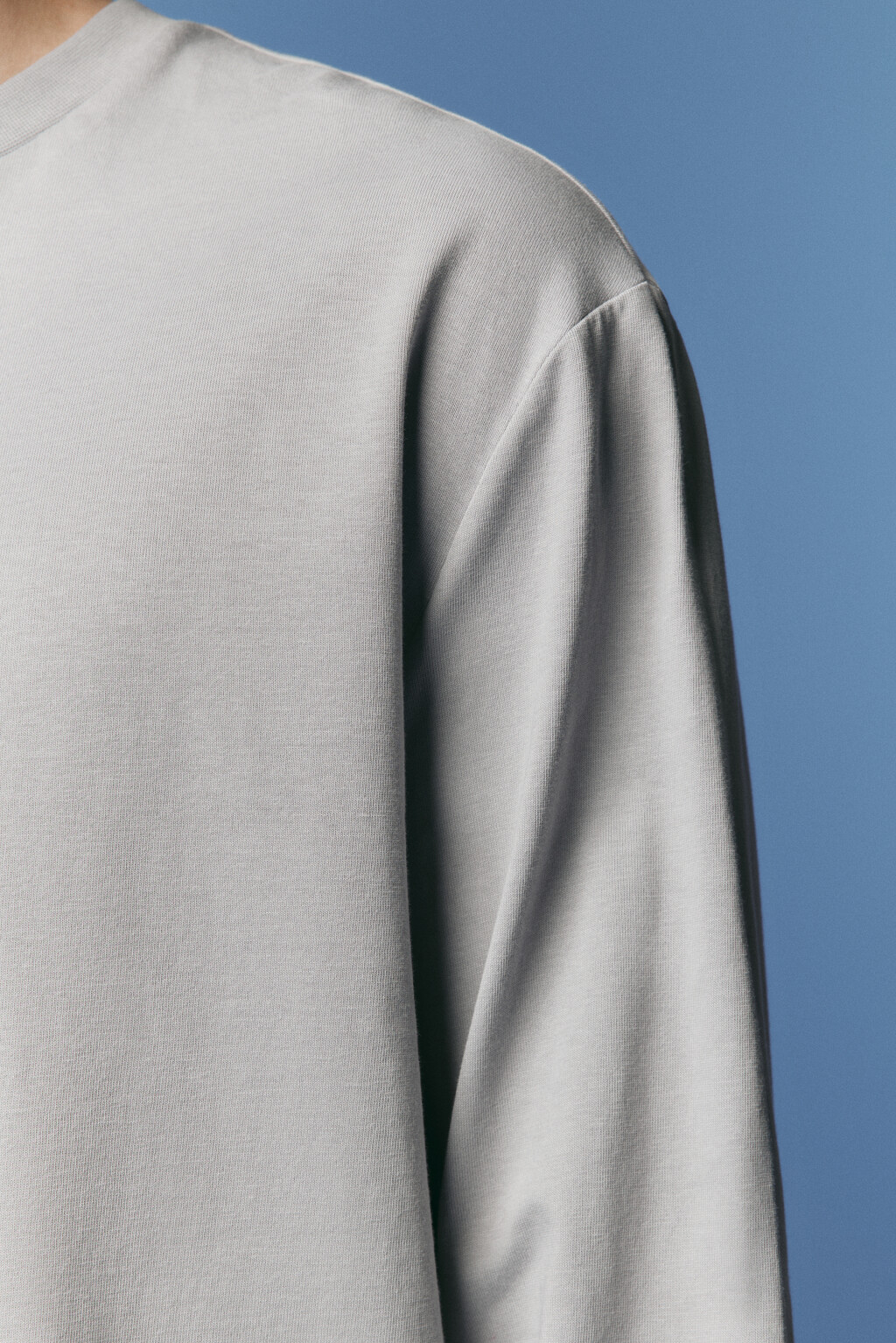 Лонгслив хлопковый базовый - цвет серый - 6