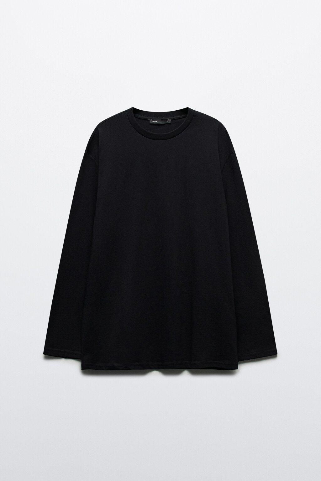 Лонгслив хлопковый базовый - цвет черный - 7