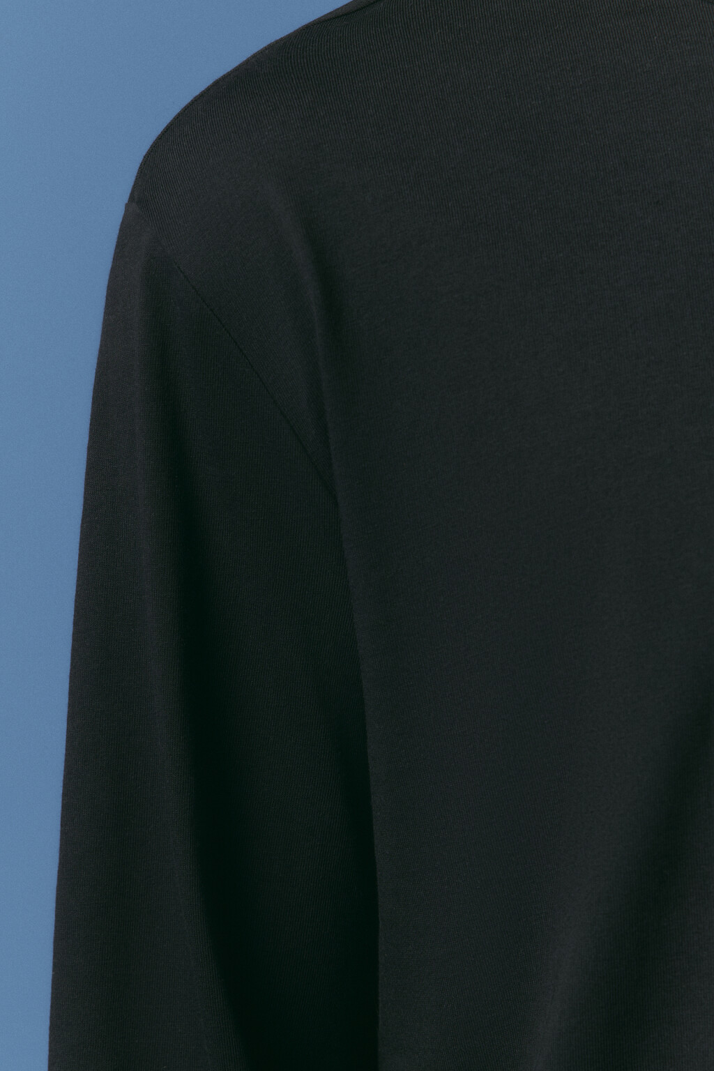 Лонгслив хлопковый базовый - цвет черный - 6