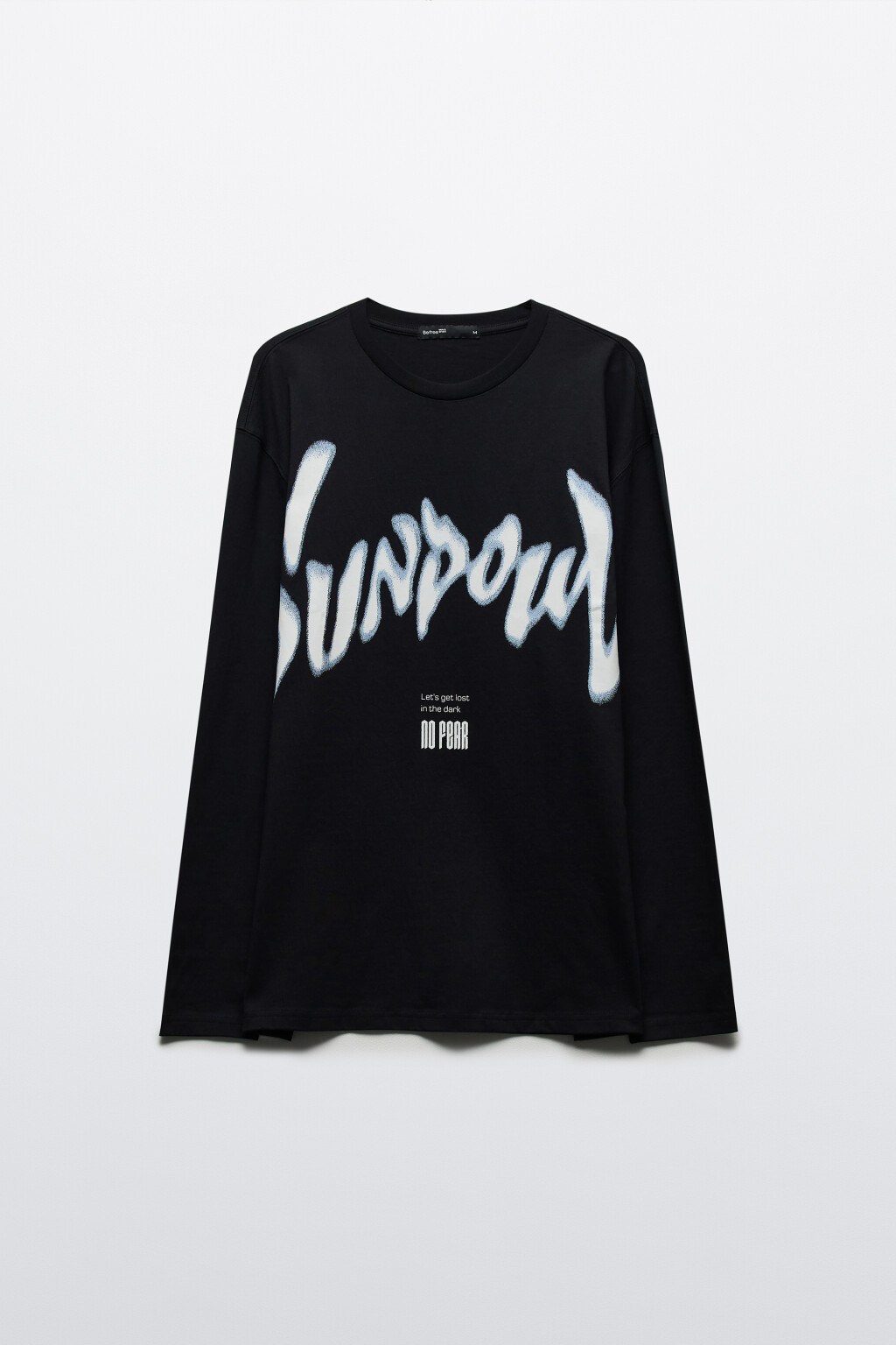 Лонгслив хлопковый с принтом - цвет черный - 7