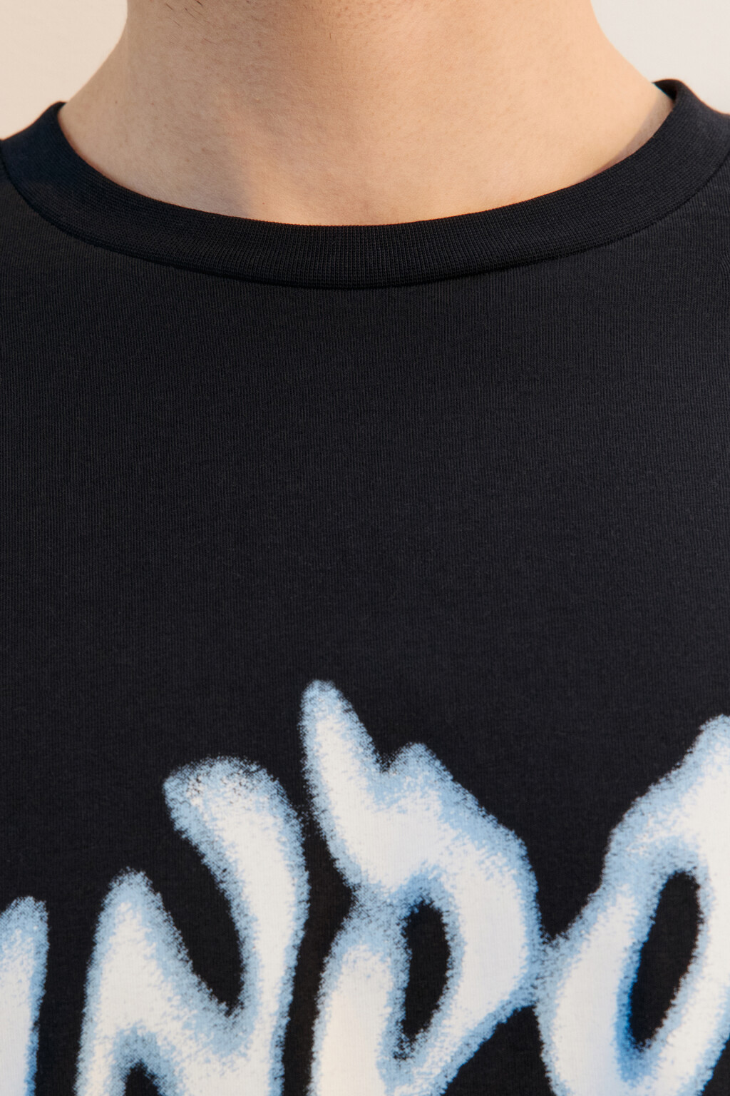 Лонгслив хлопковый с принтом - цвет черный - 5