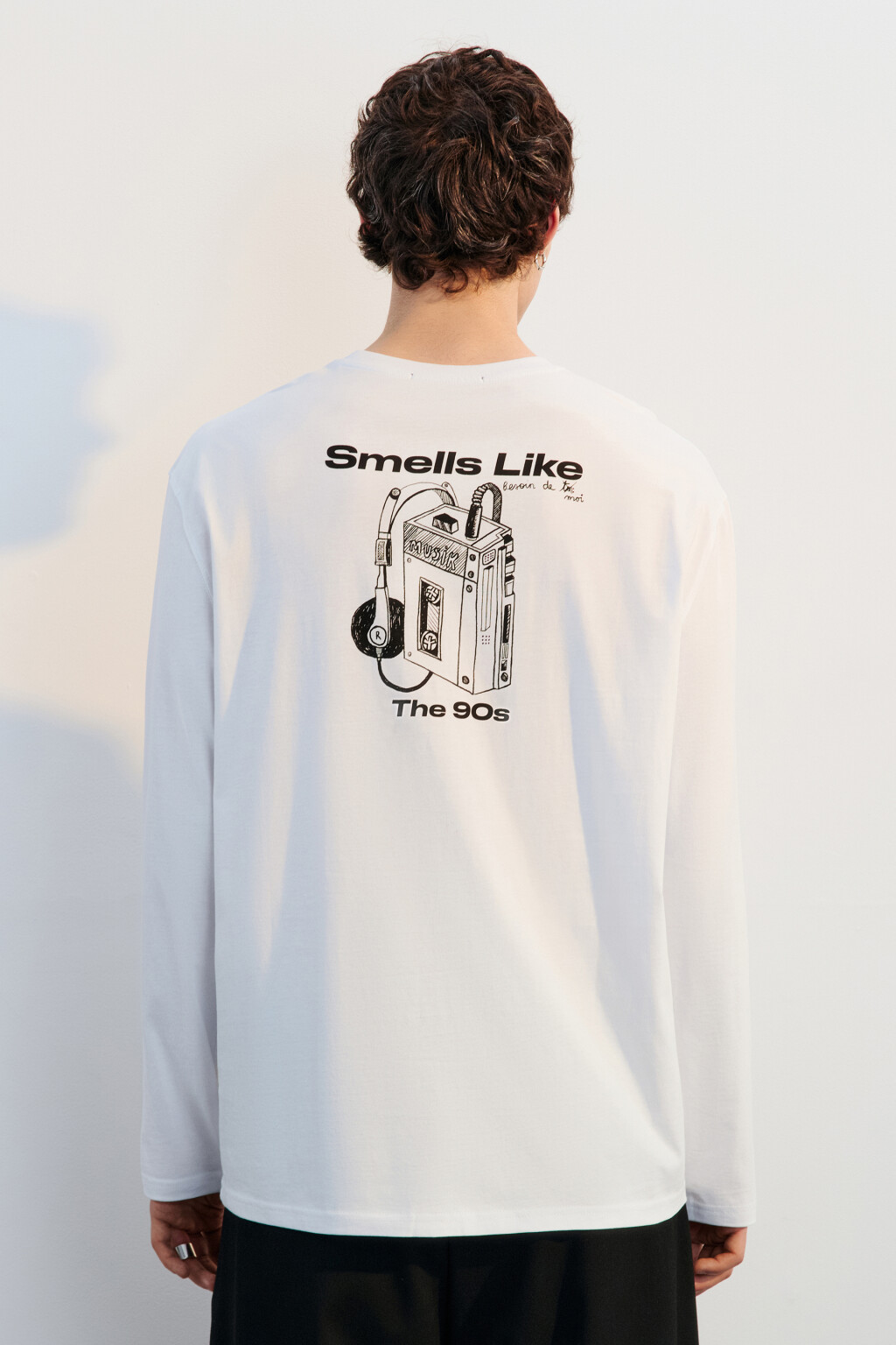 Лонгслив хлопковый с принтом - цвет белый - 4