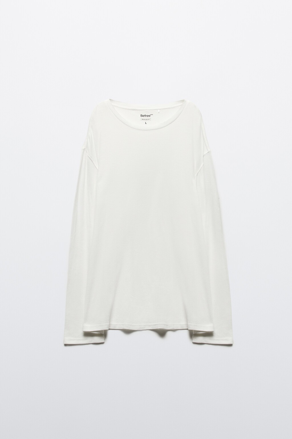 Лонгслив свободный из хлопка - цвет белый - 8