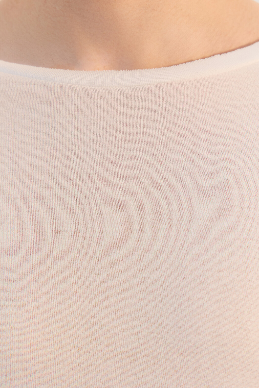 Лонгслив свободный из хлопка - цвет белый - 6