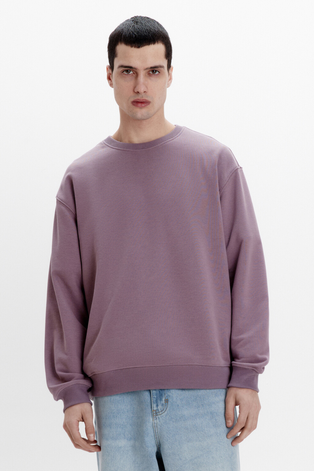 Свитшот базовый из футера - цвет розовый - 2