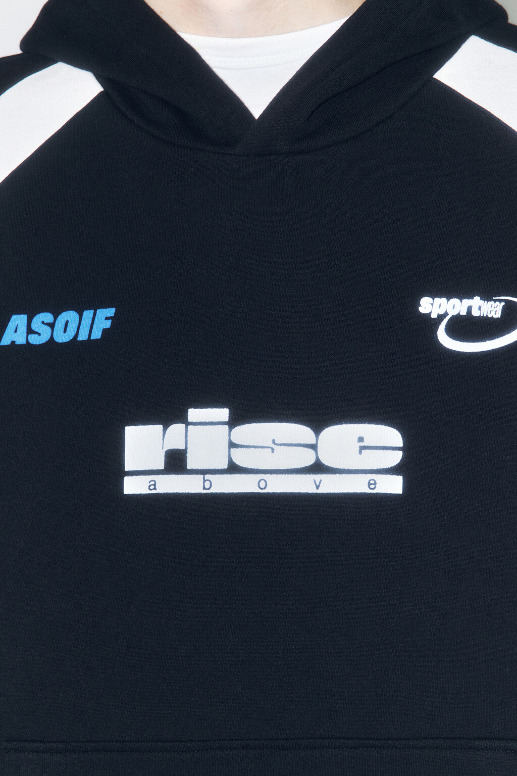 Худи из хлопкового футера с надписями - цвет черный - 6