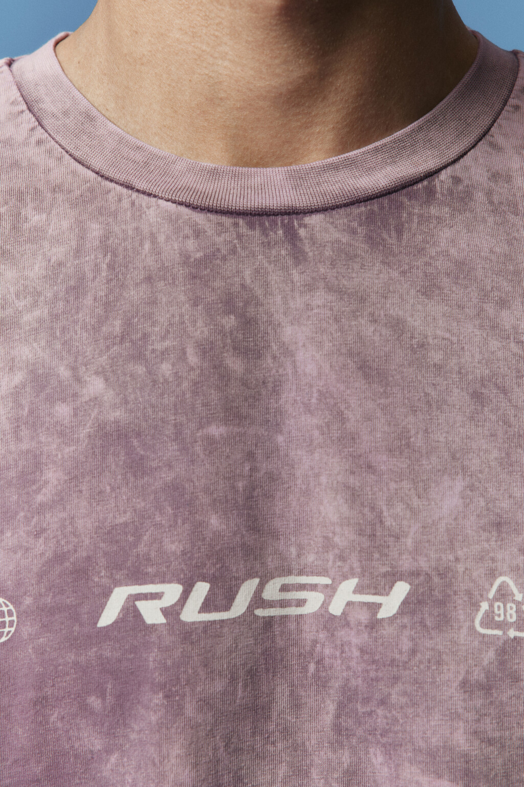Лонгслив хлопковый с вареным эффектом и надписью - цвет фиолетовый - 6