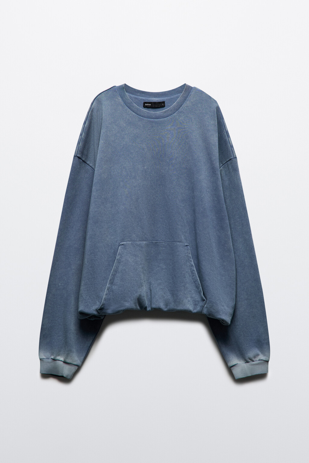 Свитшот из футера с вареным эффектом - цвет голубой - 8