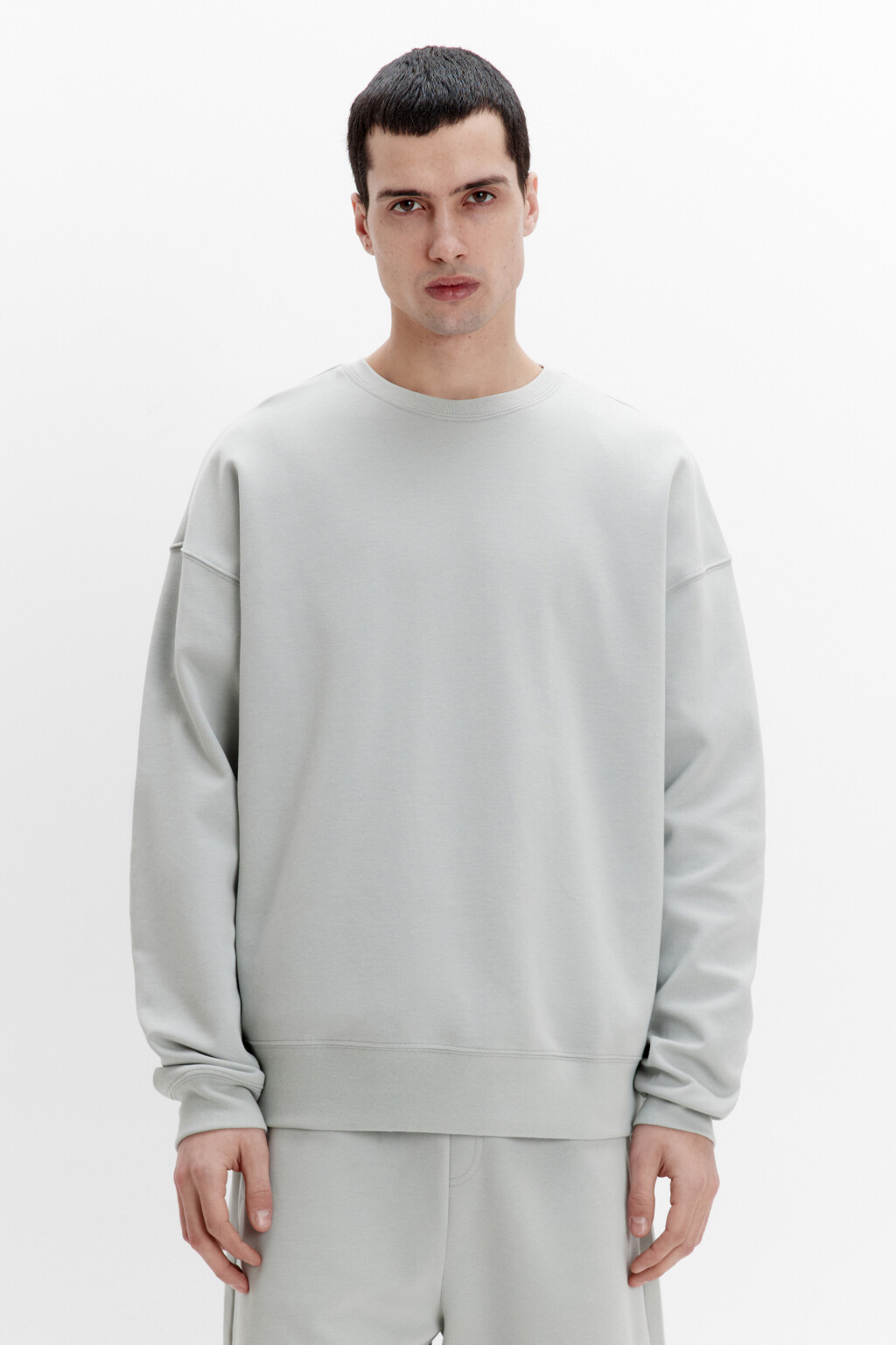 Свитшот из футера базовый - цвет зеленый - 2