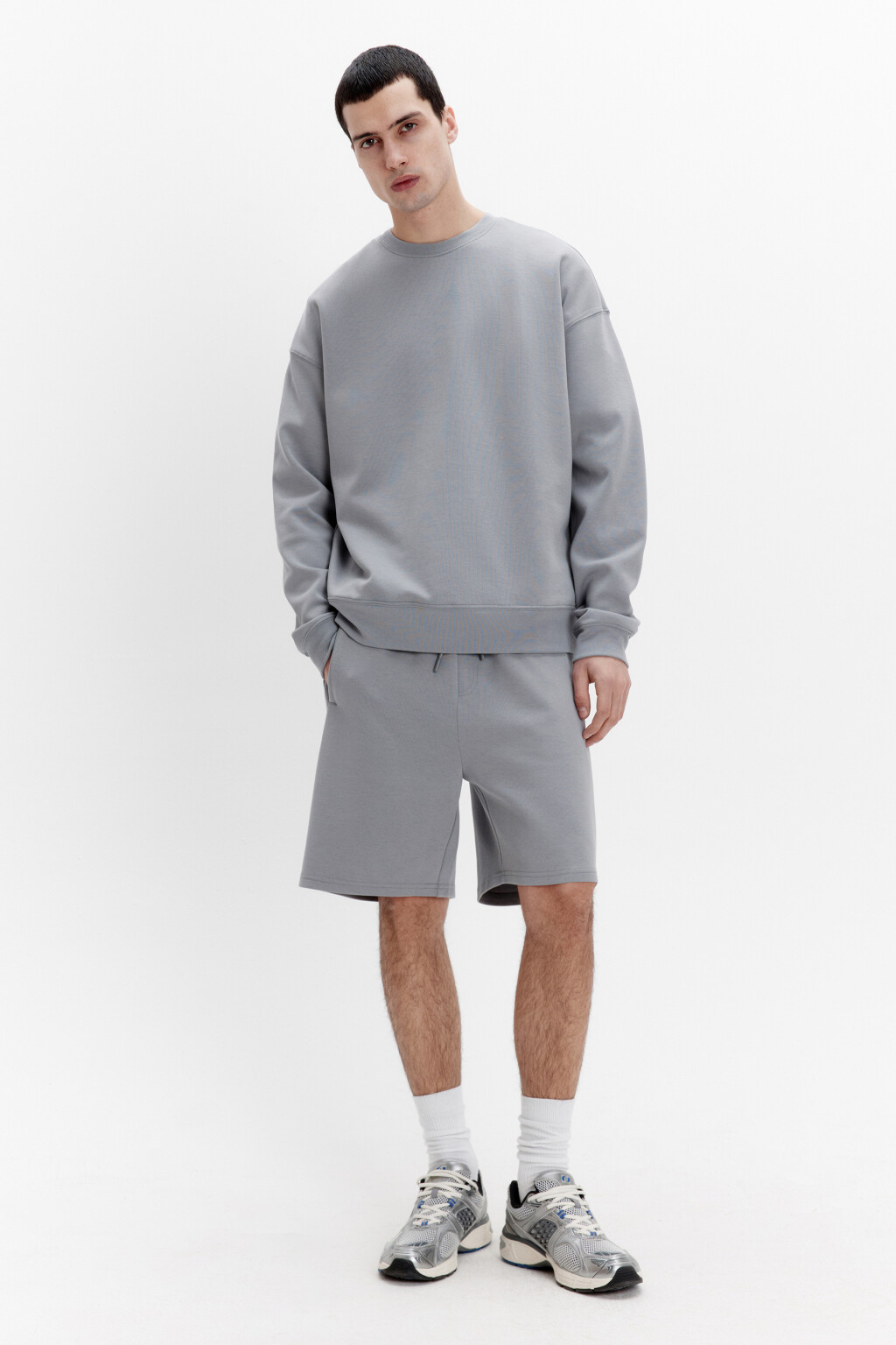 Свитшот из футера базовый - цвет серый - 4