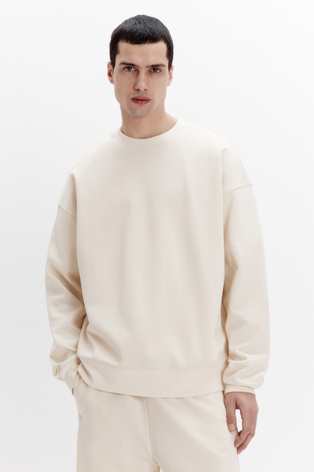 Свитшот из футера базовый - цвет бежевый - 2