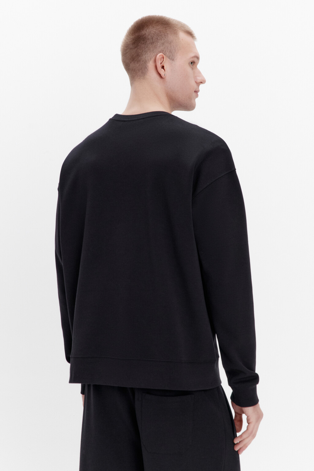 Свитшот из футера базовый - цвет черный - 3