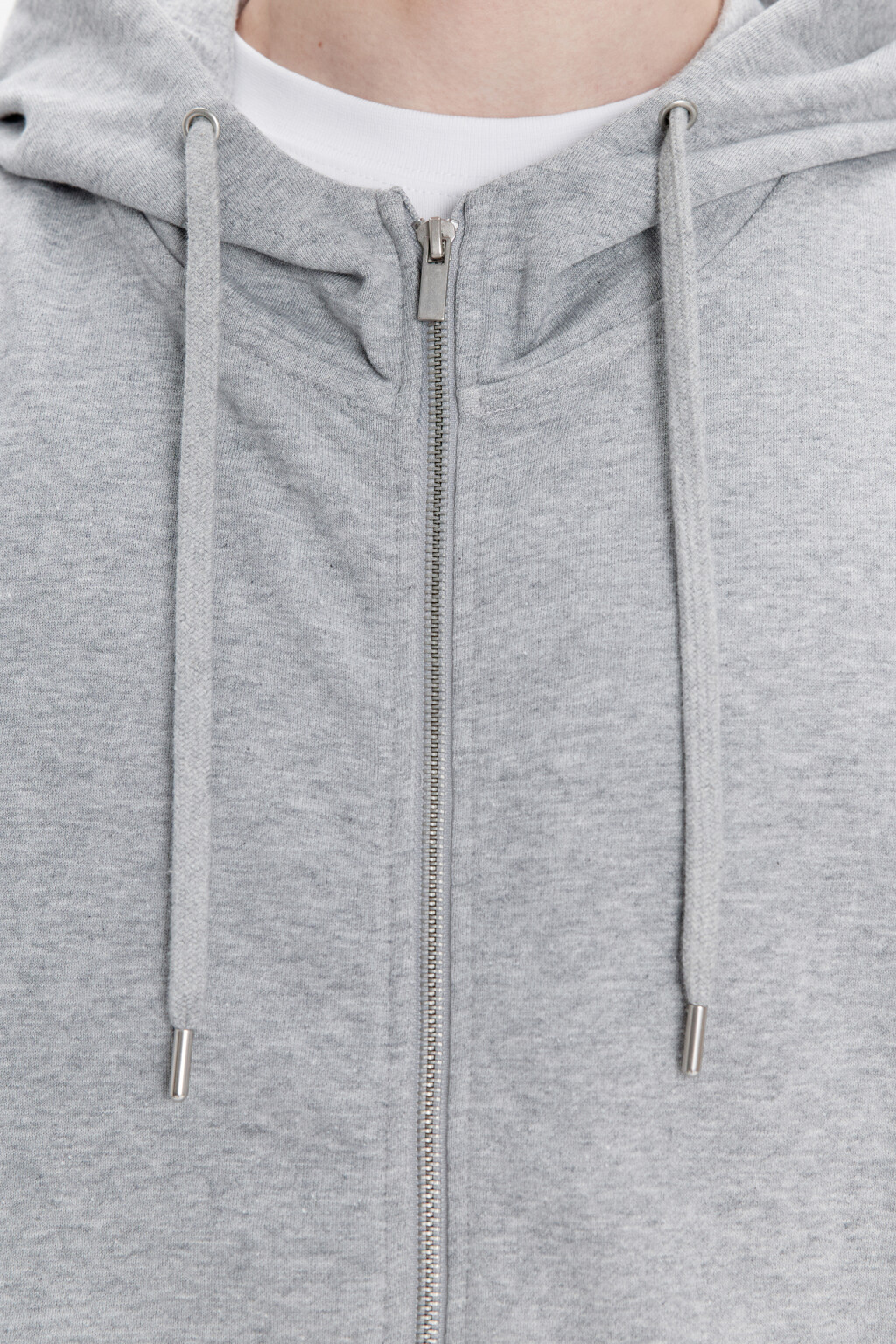 Худи-зипка из футера с капюшоном - цвет серый - 6