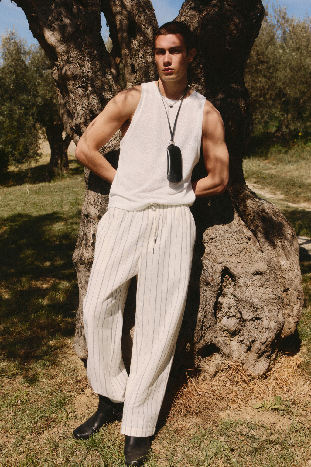 Майка свободная из сетки - цвет белый - 9