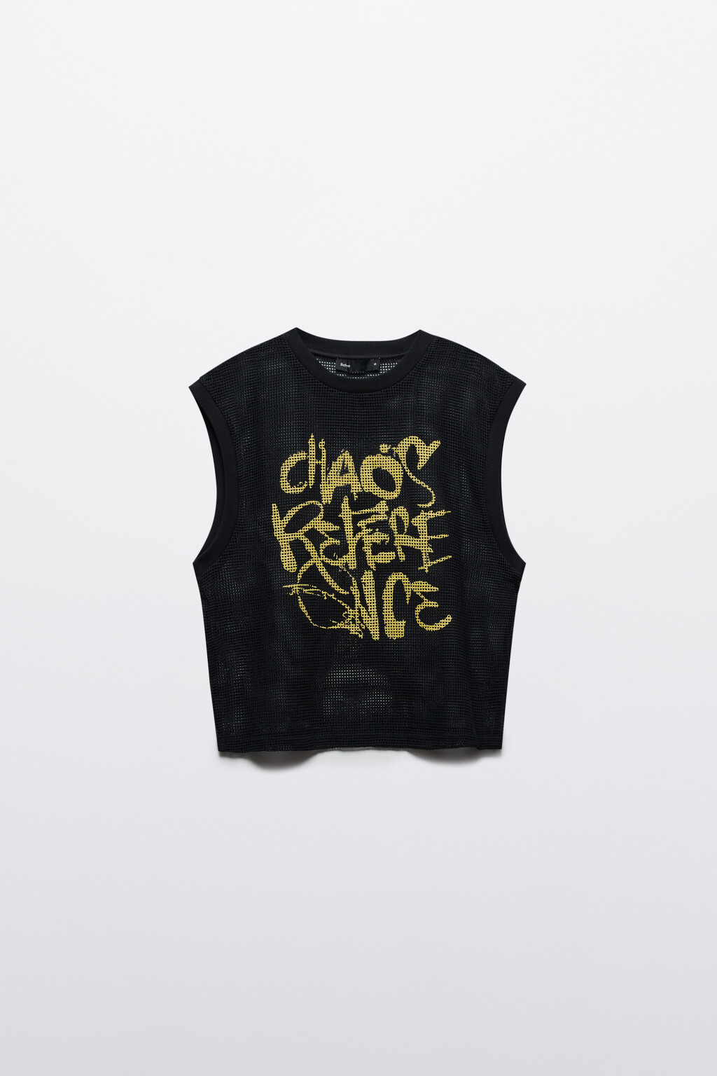 Майка из сетки с принтом-граффити - цвет черный - 9