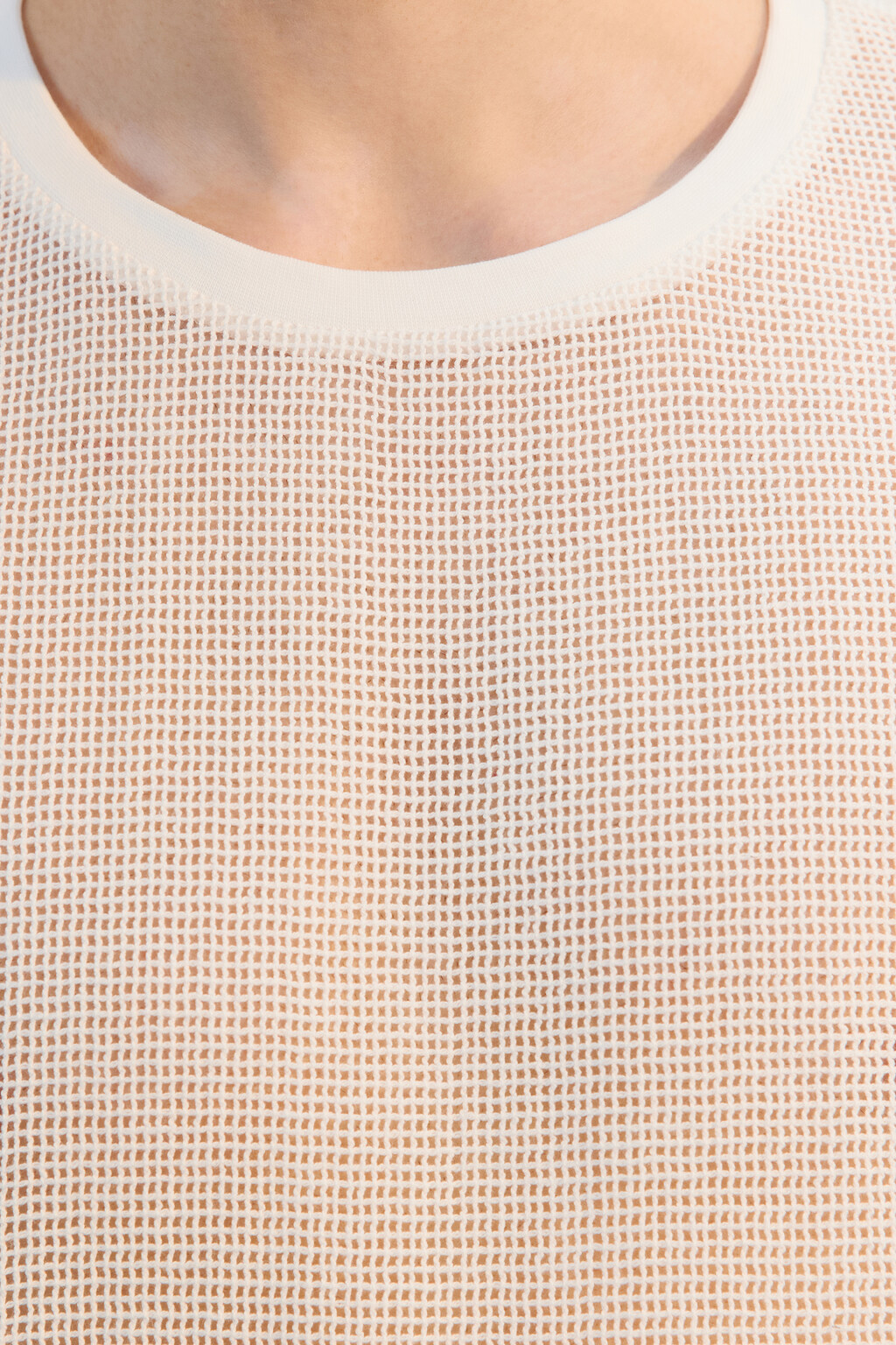 Футболка oversize хлопковая из сетки - цвет белый - 5