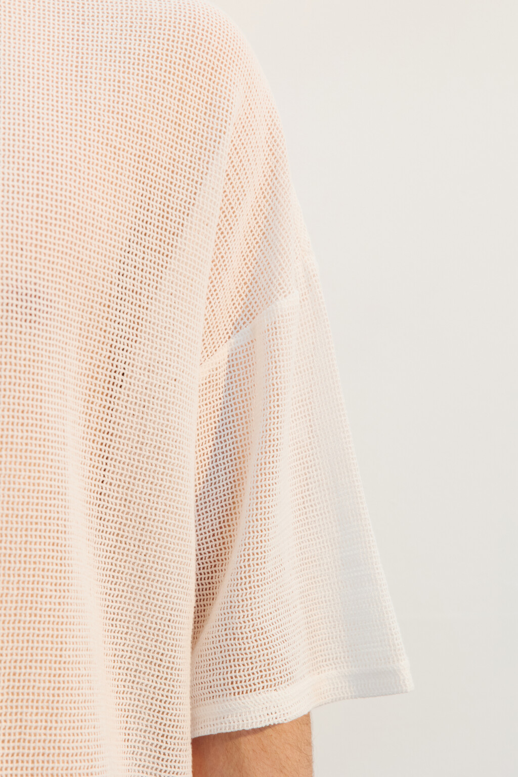 Футболка oversize хлопковая из сетки - цвет белый - 6