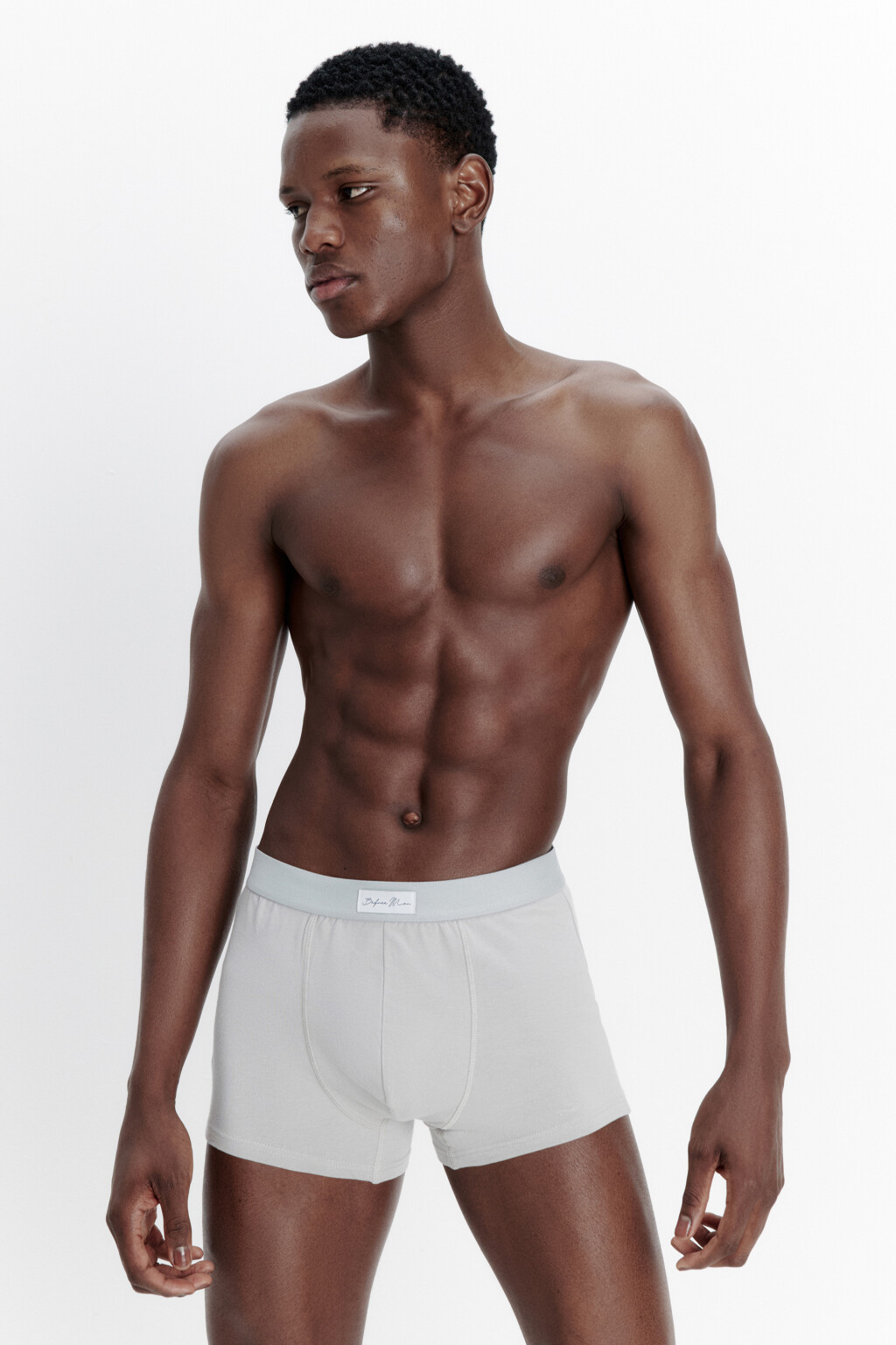 Трусы-боксеры хлопковые с надписью - цвет серый - 3