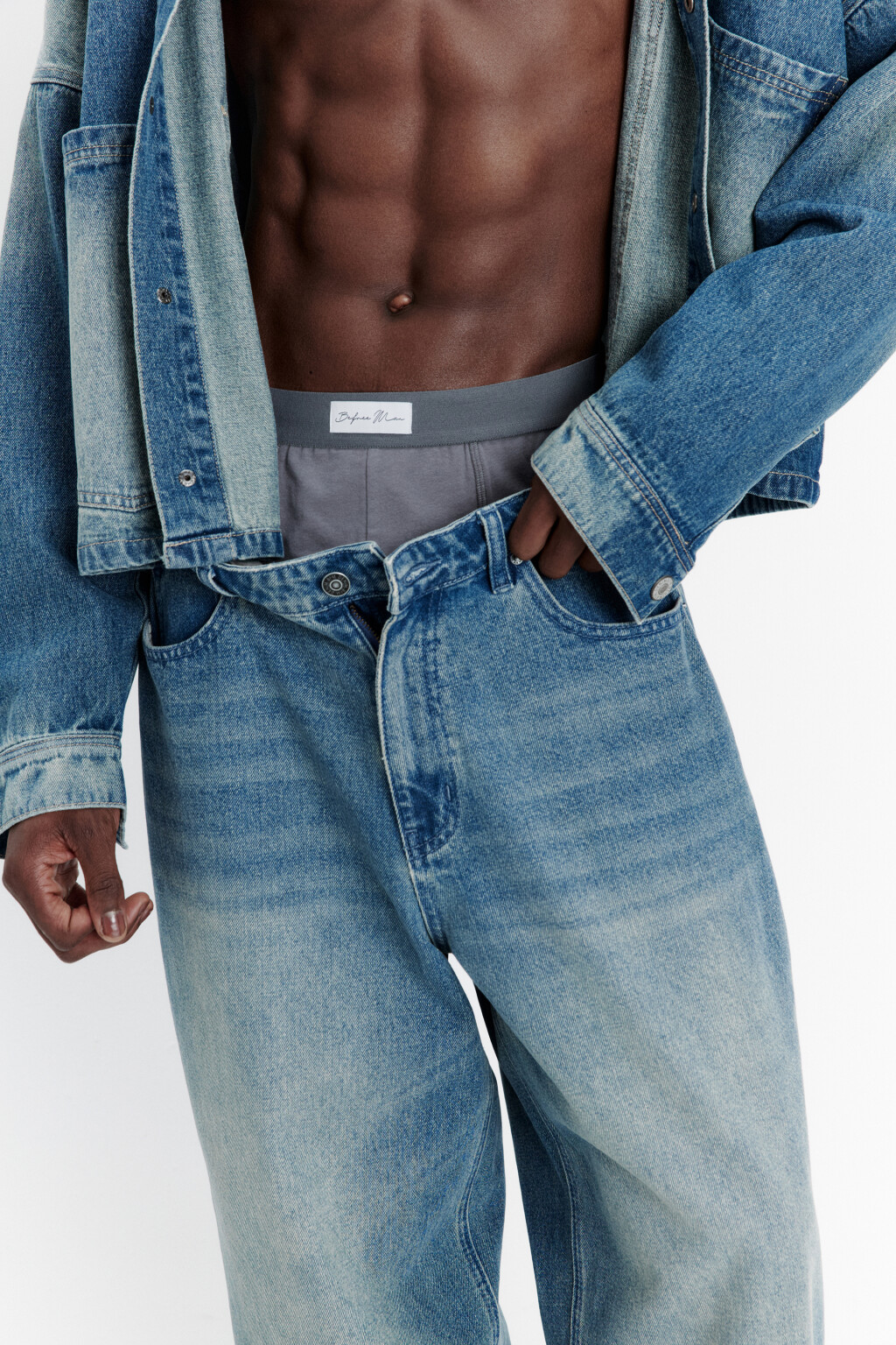 Трусы-боксеры хлопковые с надписью - цвет серый - 1